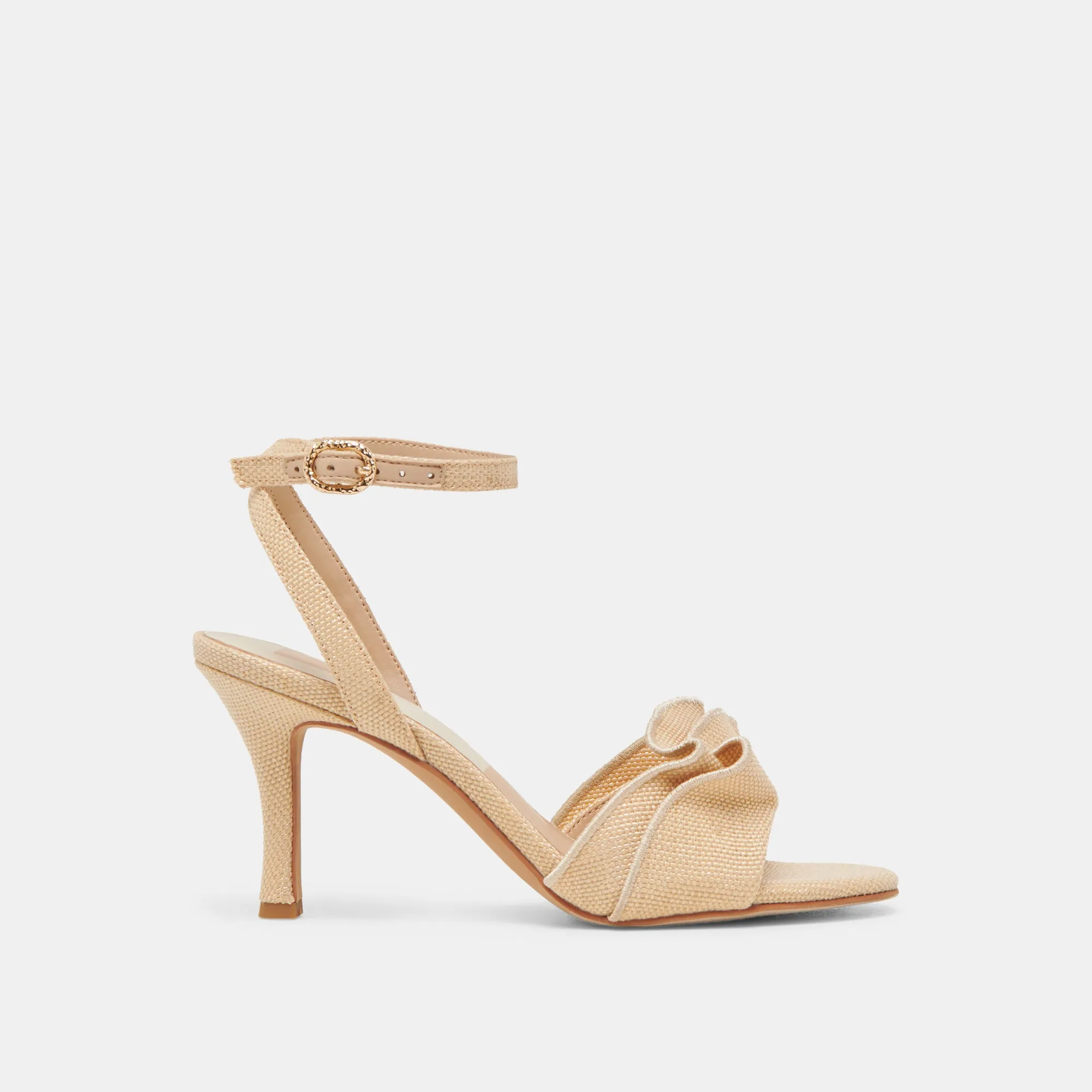 LUNETE HEELS LT NATURAL WOVEN RAFFIA Wide Fit Heels Comfort Grip