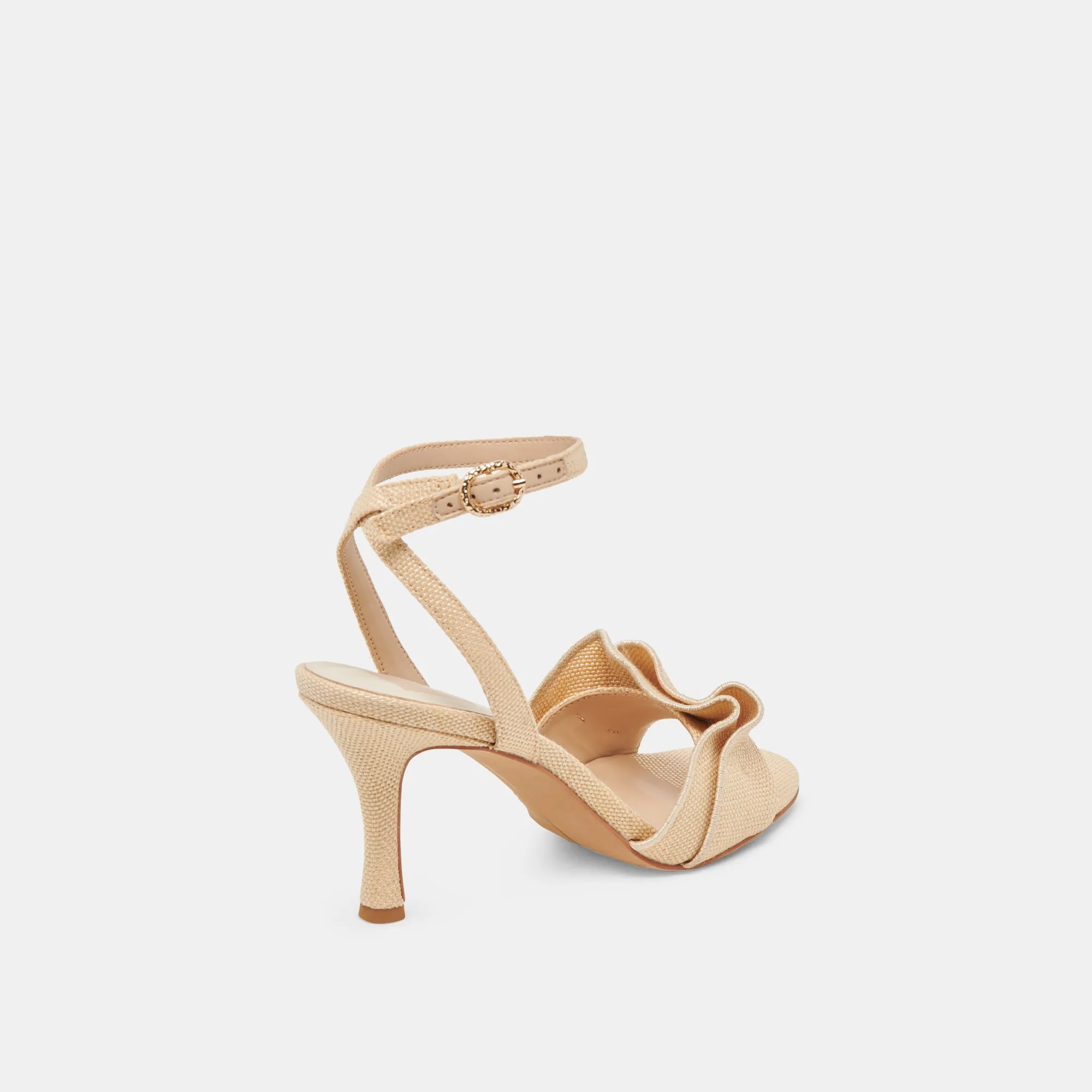 Durable LUNETE HEELS LT NATURAL WOVEN RAFFIA