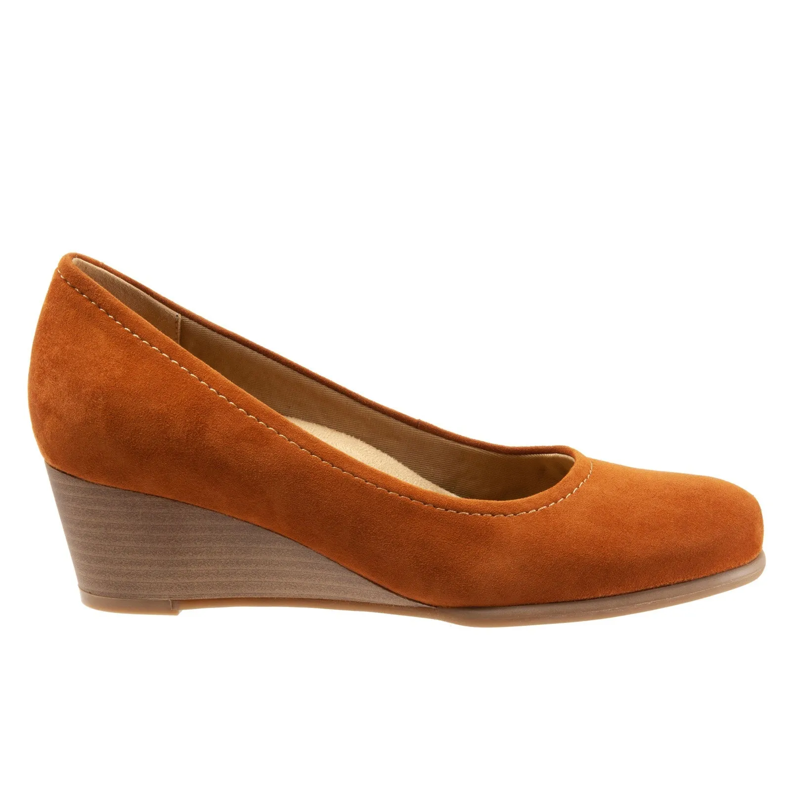 Casual Day Heels Trotters Winnie T1965-220 Womens Brown Narrow Leather Wedges Heels Shoes