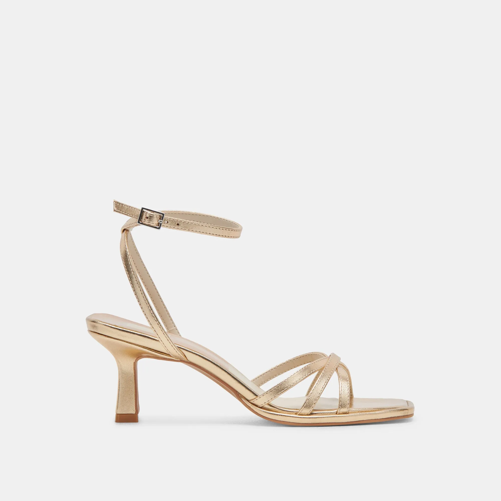 MANJI HEELS LIGHT GOLD METALLIC LEATHER Anti Abrasion Formal Event Heels