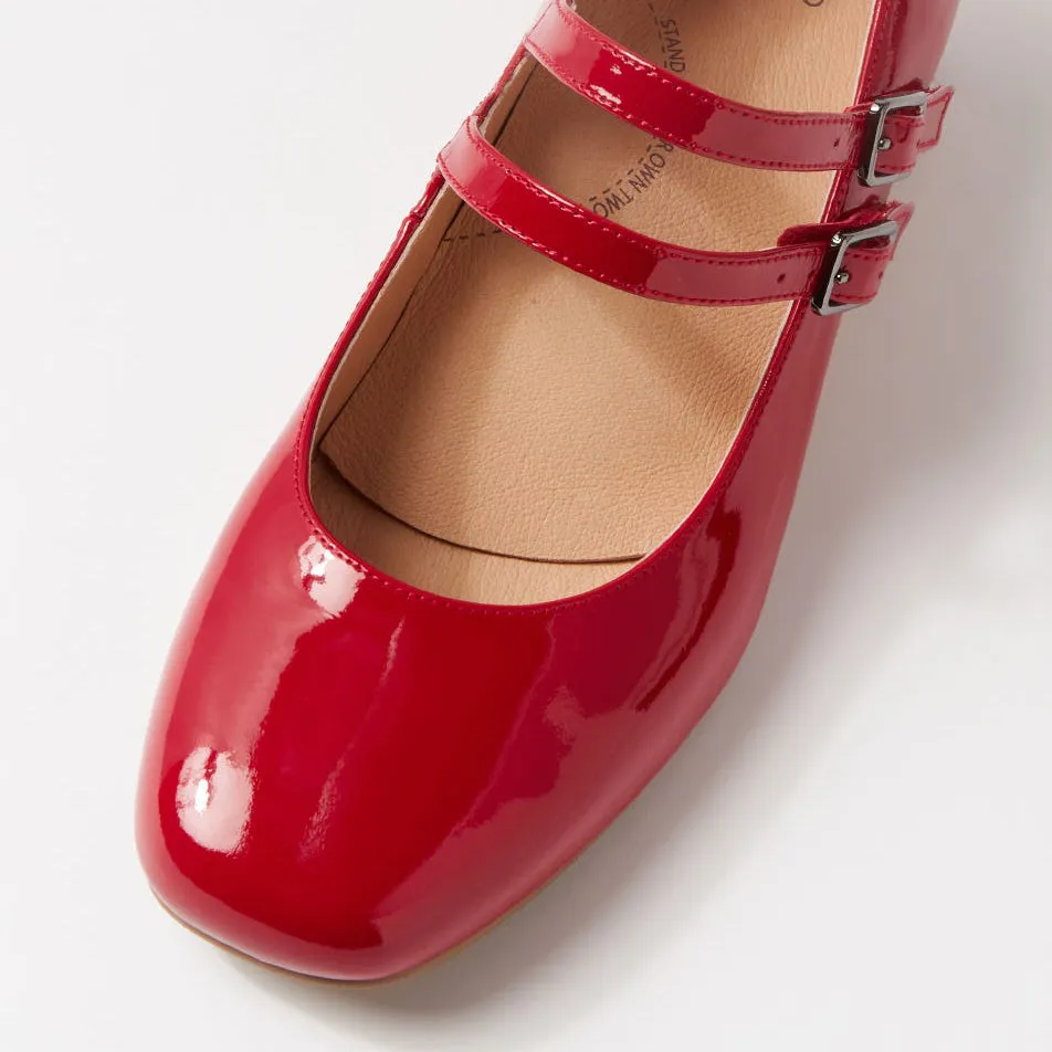 ZIERA KAROLY RED PATENT Perfect for Travel