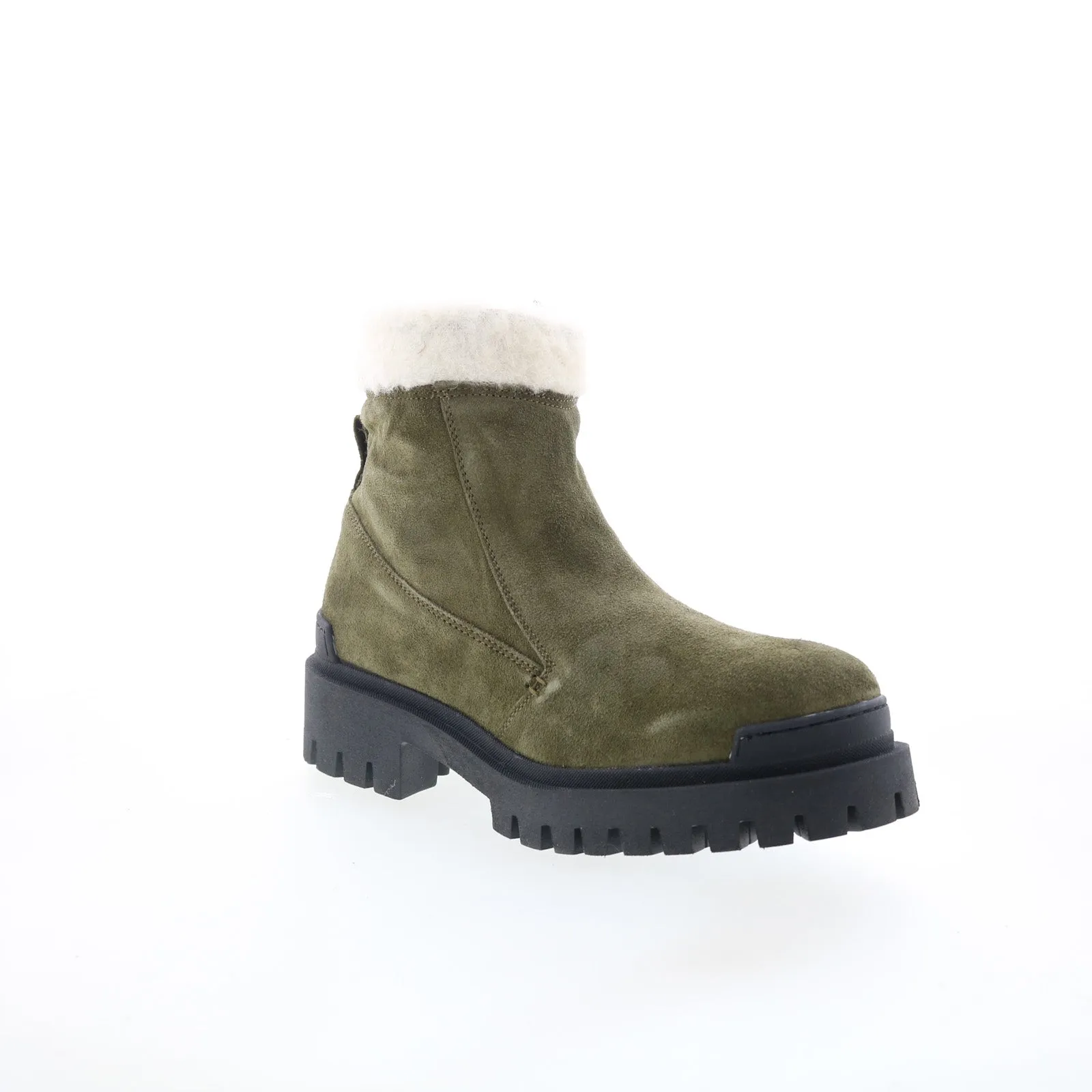 Miz Mooz Hessy Womens Green Suede Zipper Casual Dress Boots Winter Essential Comfortable Footbed