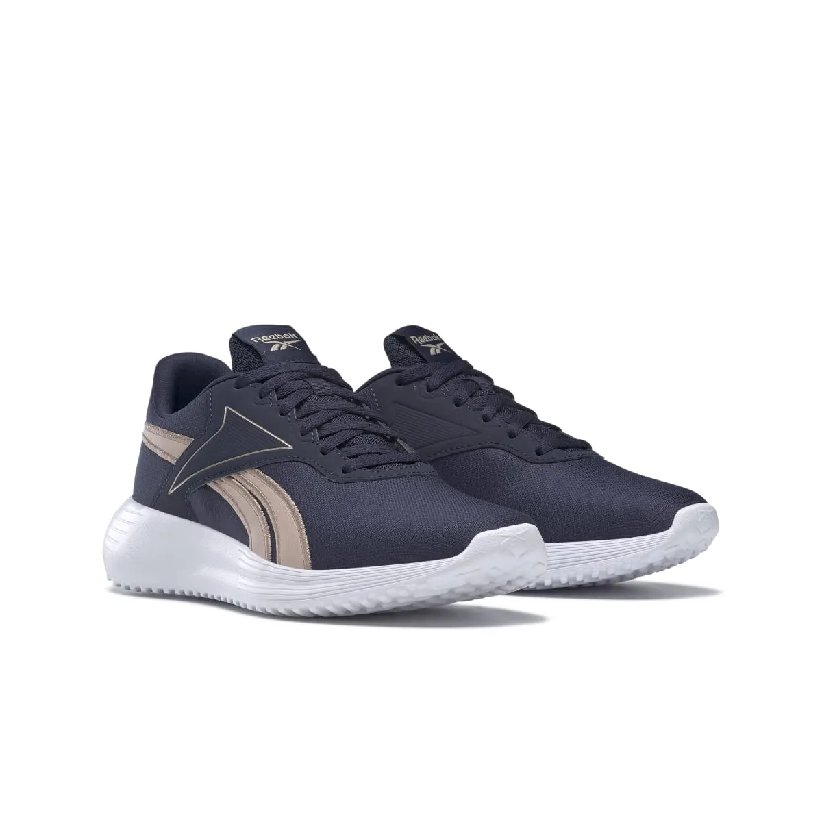 REEBOK H00891 LITE 3.0 WMN'S (Medium) Navy/Rose Gold/White Textile Running Shoes running in the park
