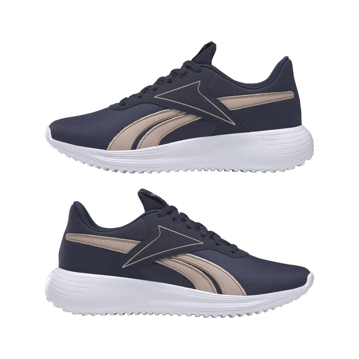motion - control running shoes Branded REEBOK H00891 LITE 3.0 WMN'S (Medium) Navy/Rose Gold/White Textile Running Shoes