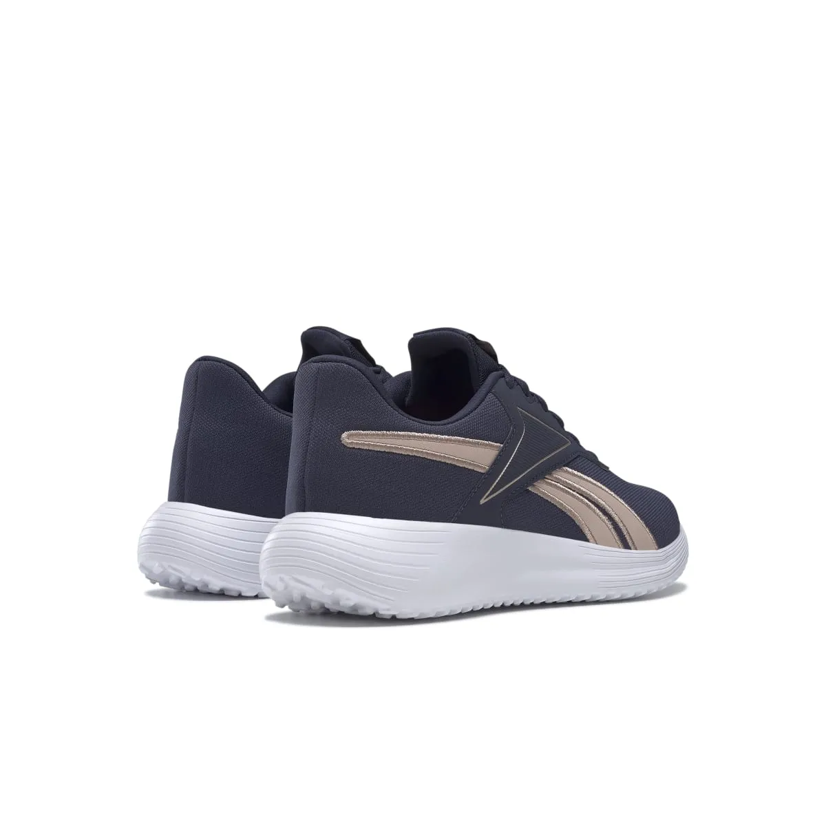 REEBOK H00891 LITE 3.0 WMN'S (Medium) Navy/Rose Gold/White Textile Running Shoes Trustworthy brand stretchy - straps