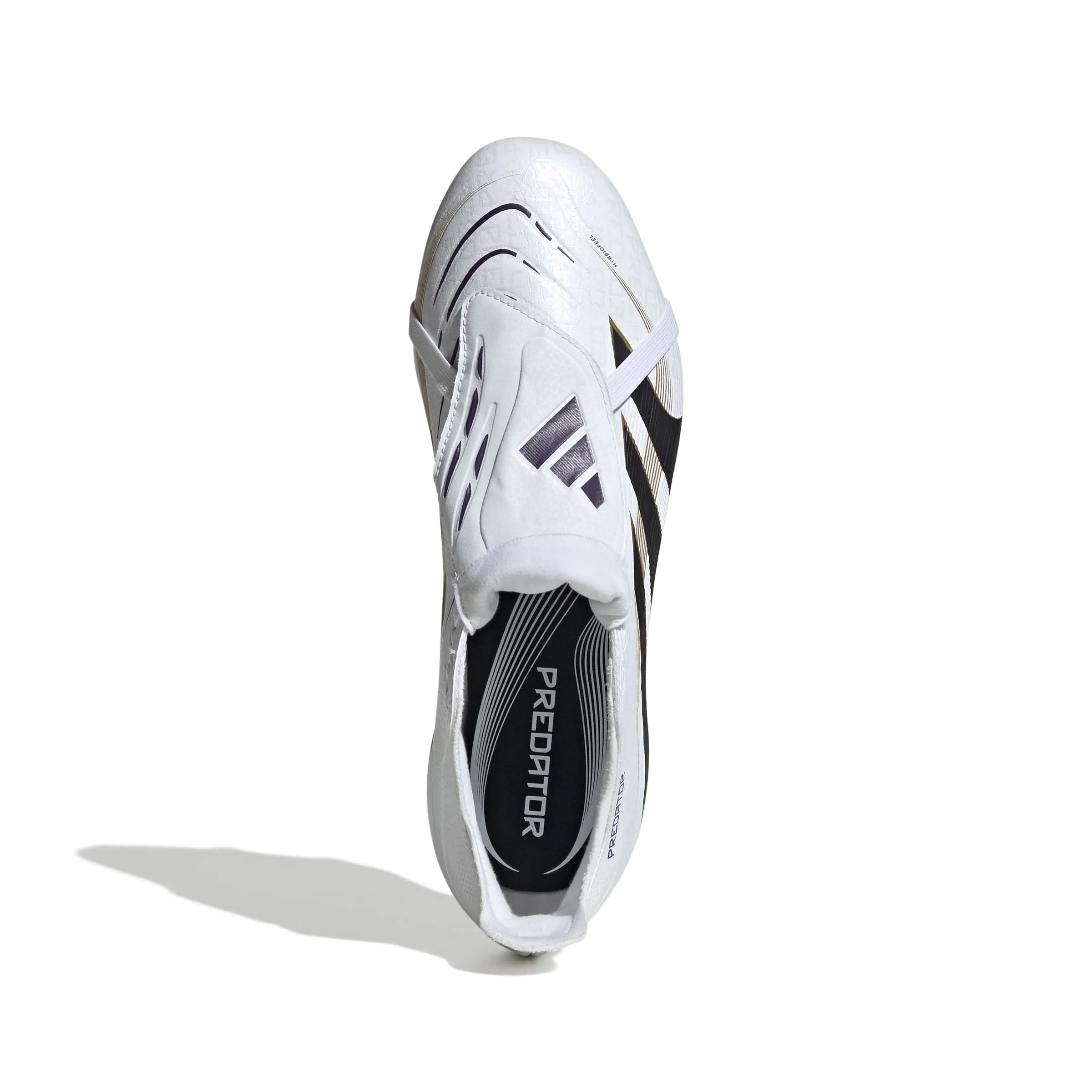 Adidas Predator League Fold-Over Tongue FG Football Boots (White/Core Black/Gold Metallic) Sporty Comfort narrow-fit