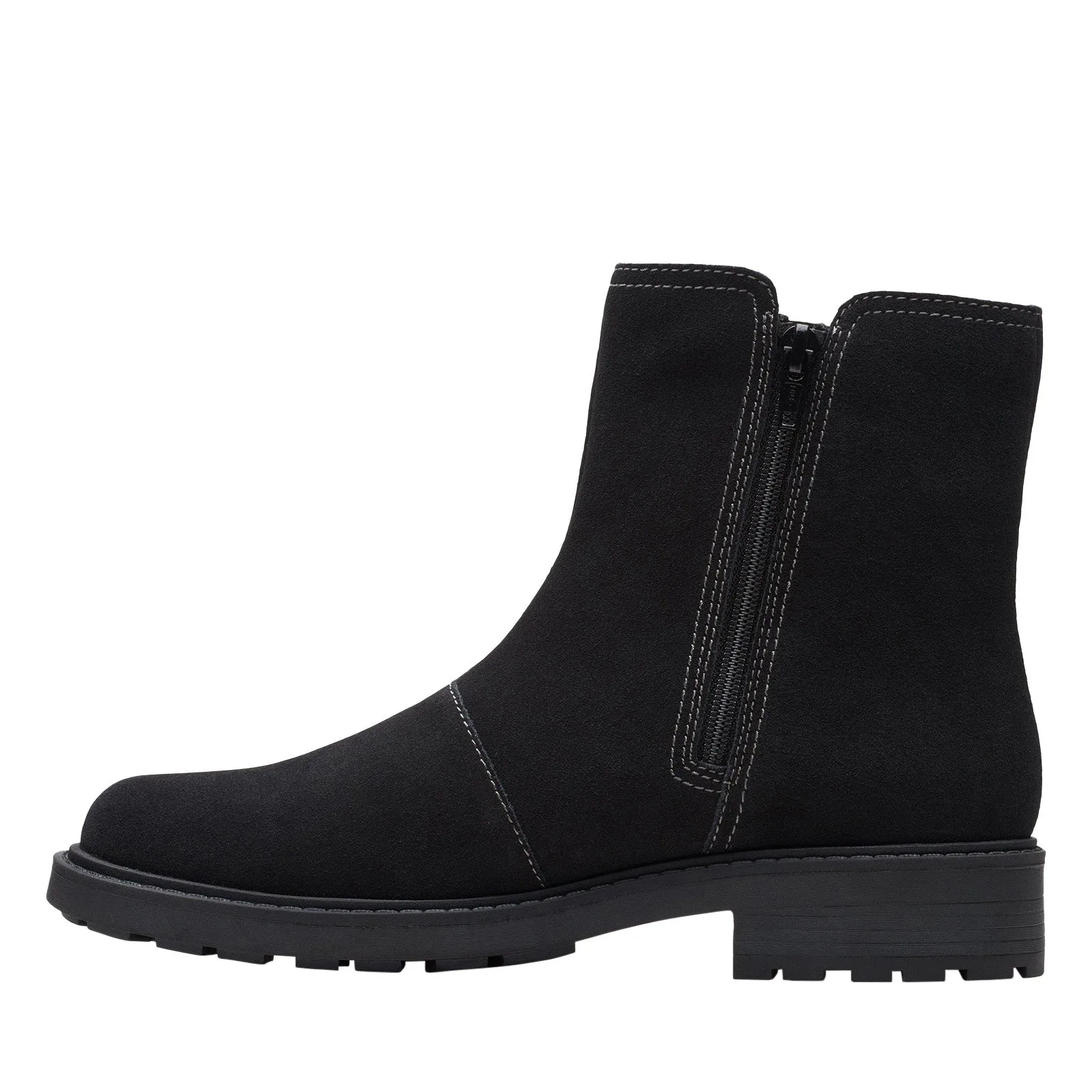 Urban Everyday Clarks Opal Sky 26167827 Womens Black Suede Slip On Chelsea Boots