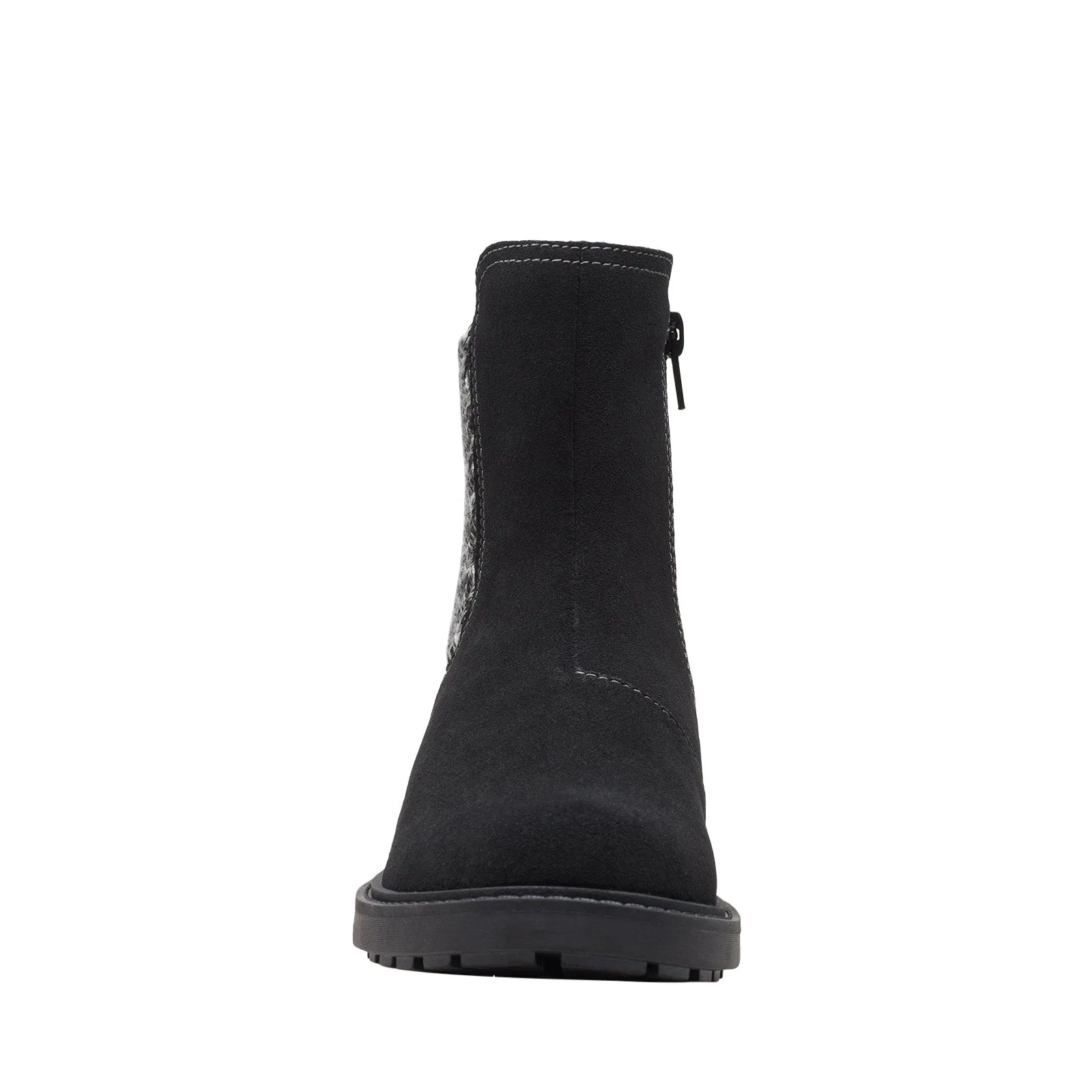 Clarks Opal Sky 26167827 Womens Black Suede Slip On Chelsea Boots Easy Maintenance