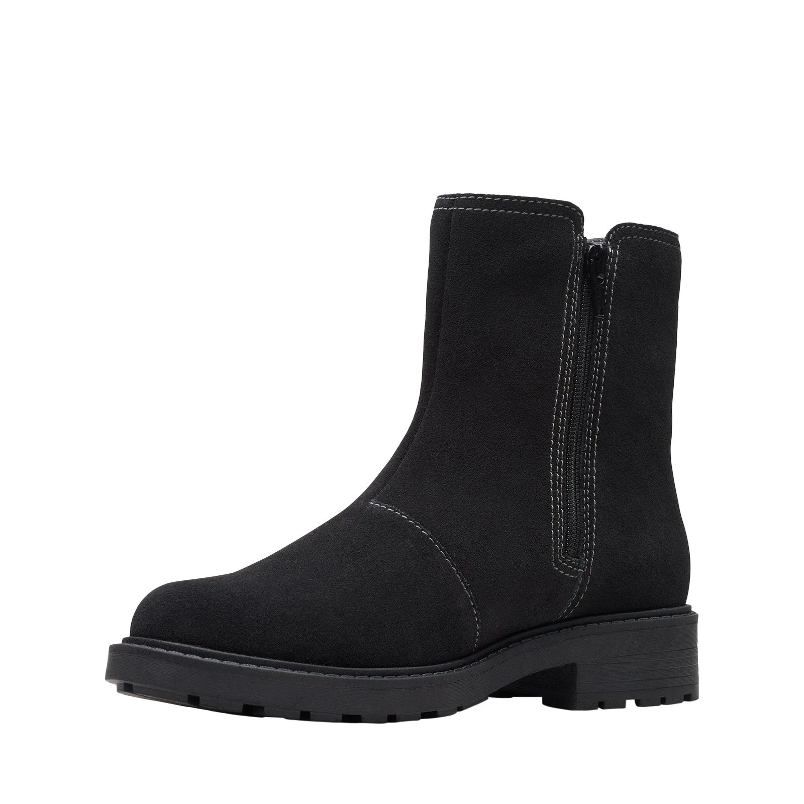 Stylish Appeal Work Fashion Clarks Opal Sky 26167827 Womens Black Suede Slip On Chelsea Boots