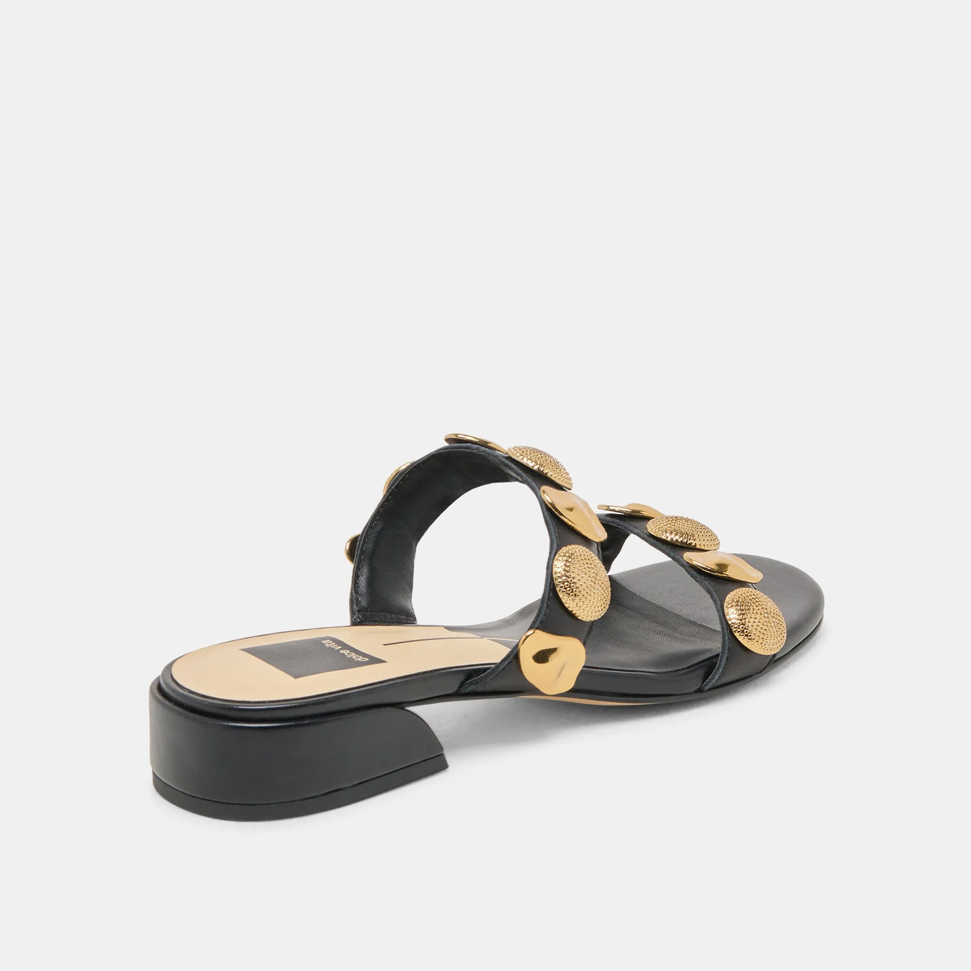 Party Ready Neon Glow FARROW SANDALS BLACK LEATHER