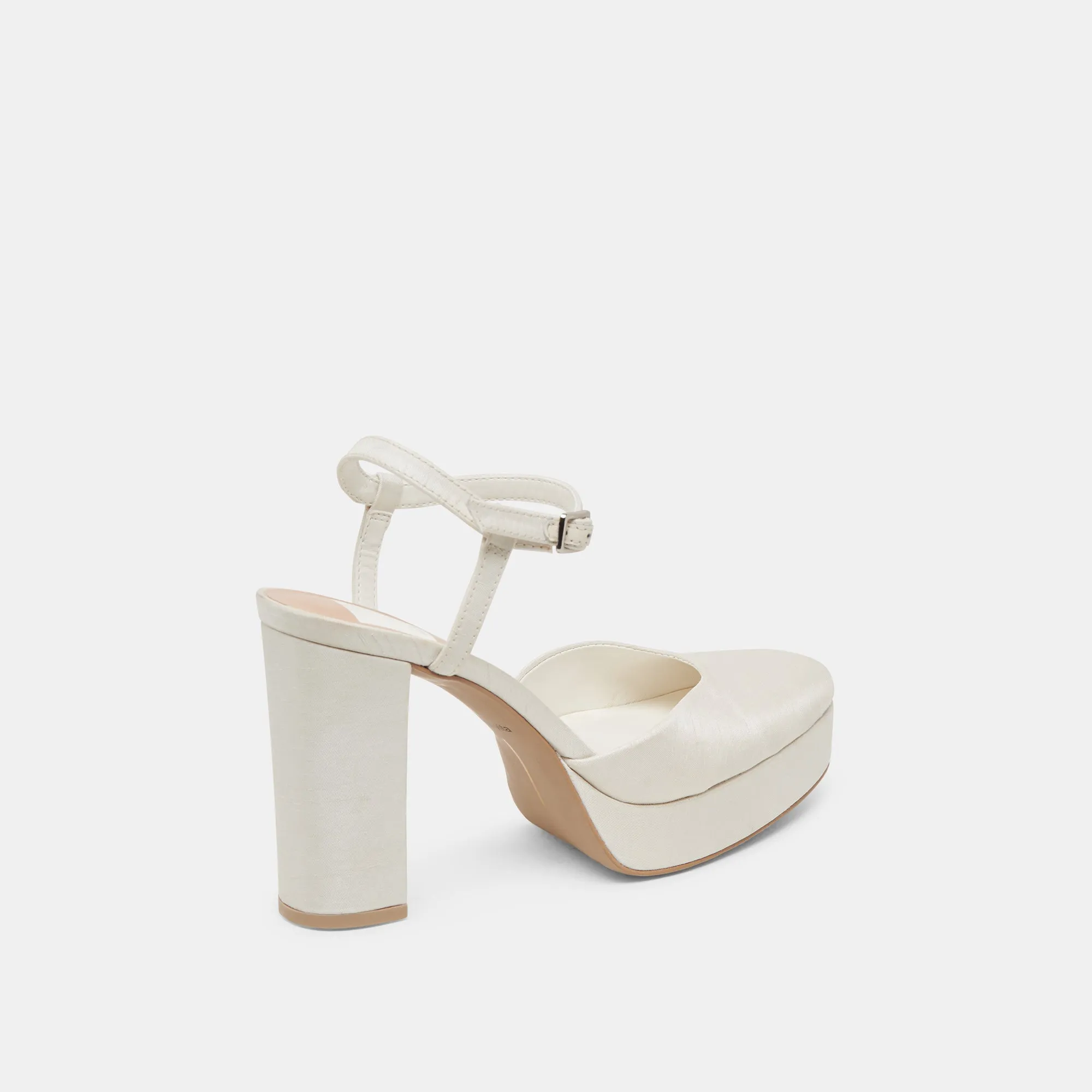 Holiday Party Footwear CLAUD HEELS WHITE SATIN