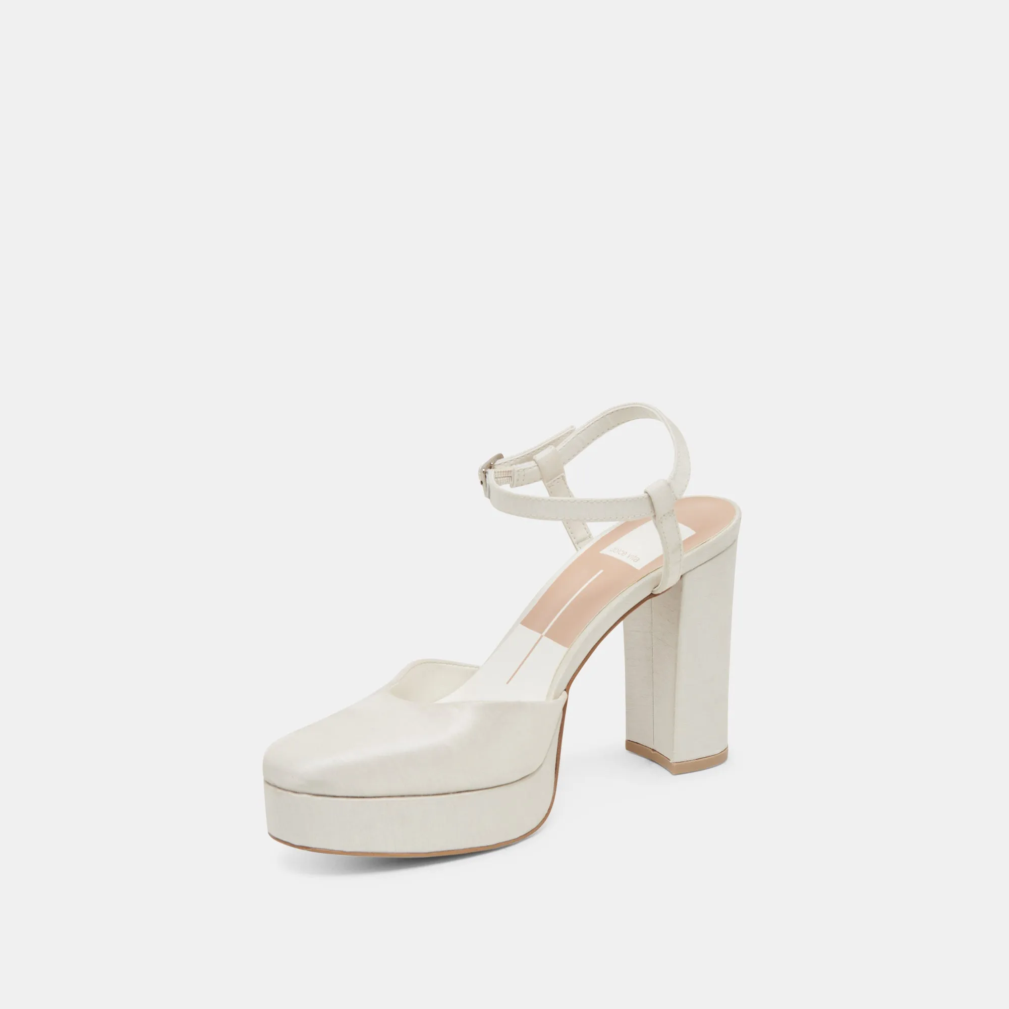Bridal Flats and Heels CLAUD HEELS WHITE SATIN