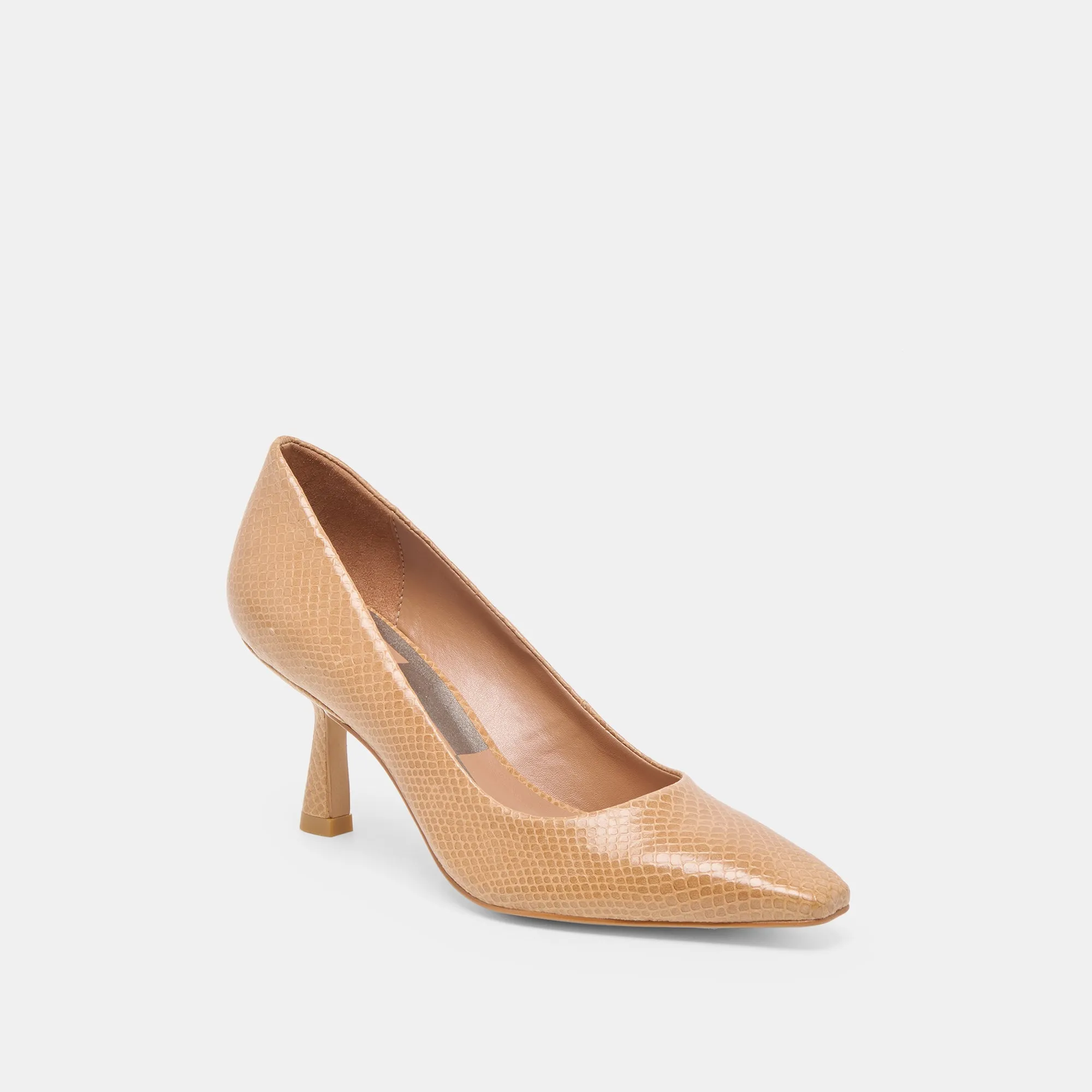 BRIONA HEELS WHISKEY EMBOSSED LEATHER Comfort Fit Shock absorption