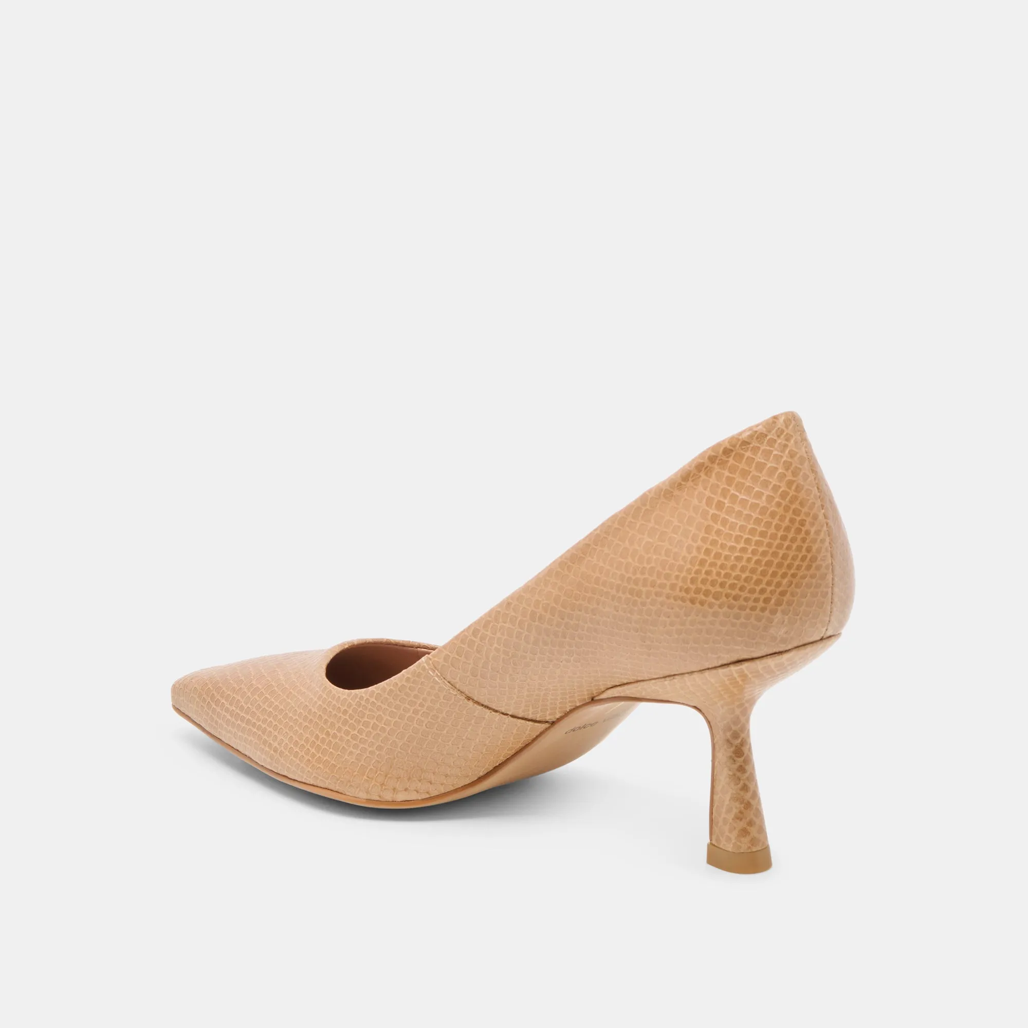 Ventilated Chic Designer Heels BRIONA HEELS WHISKEY EMBOSSED LEATHER