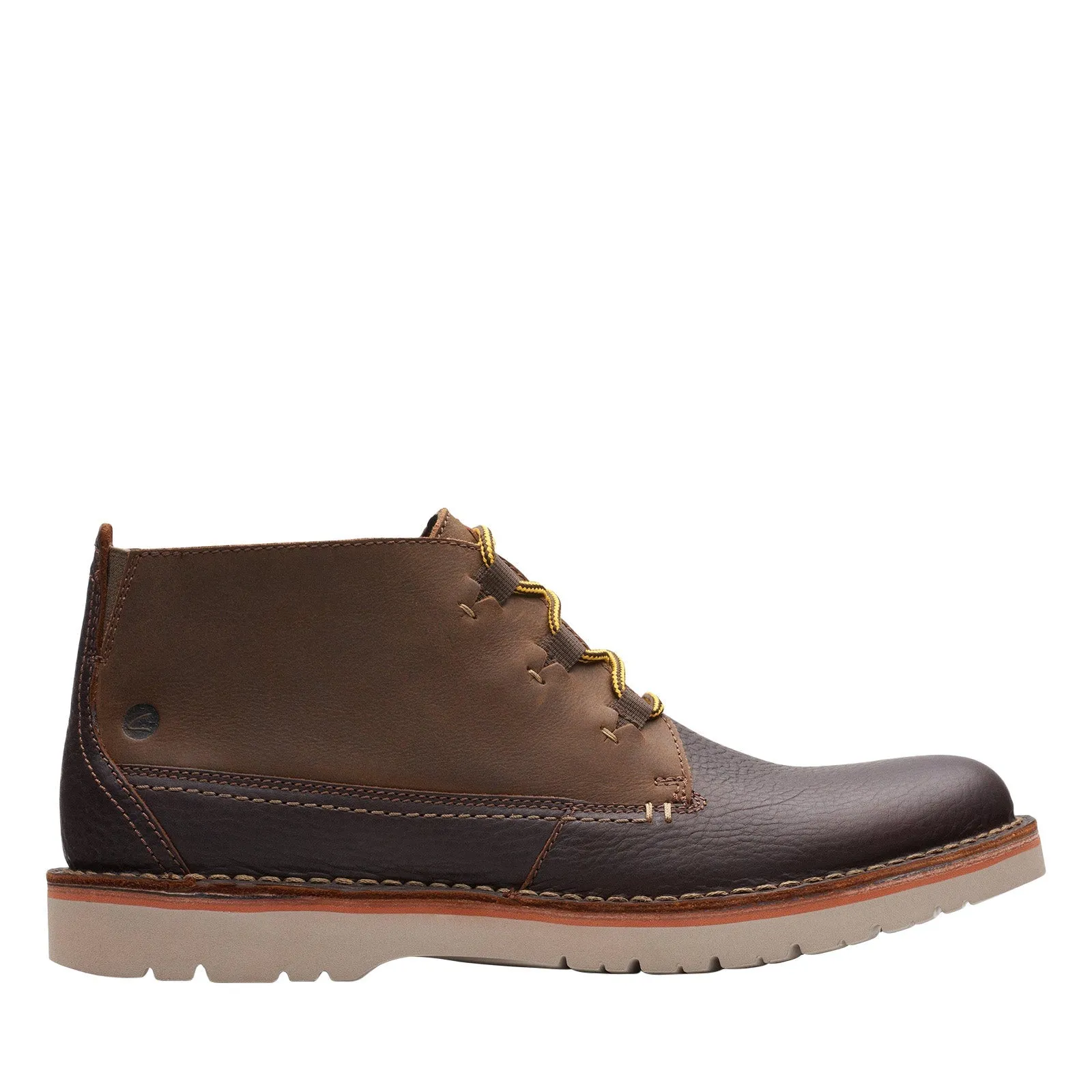 Clarks Eastford Mid 26162926 Mens Brown Leather Lace Up Chukkas Boots Urban Fit Mesh Lining