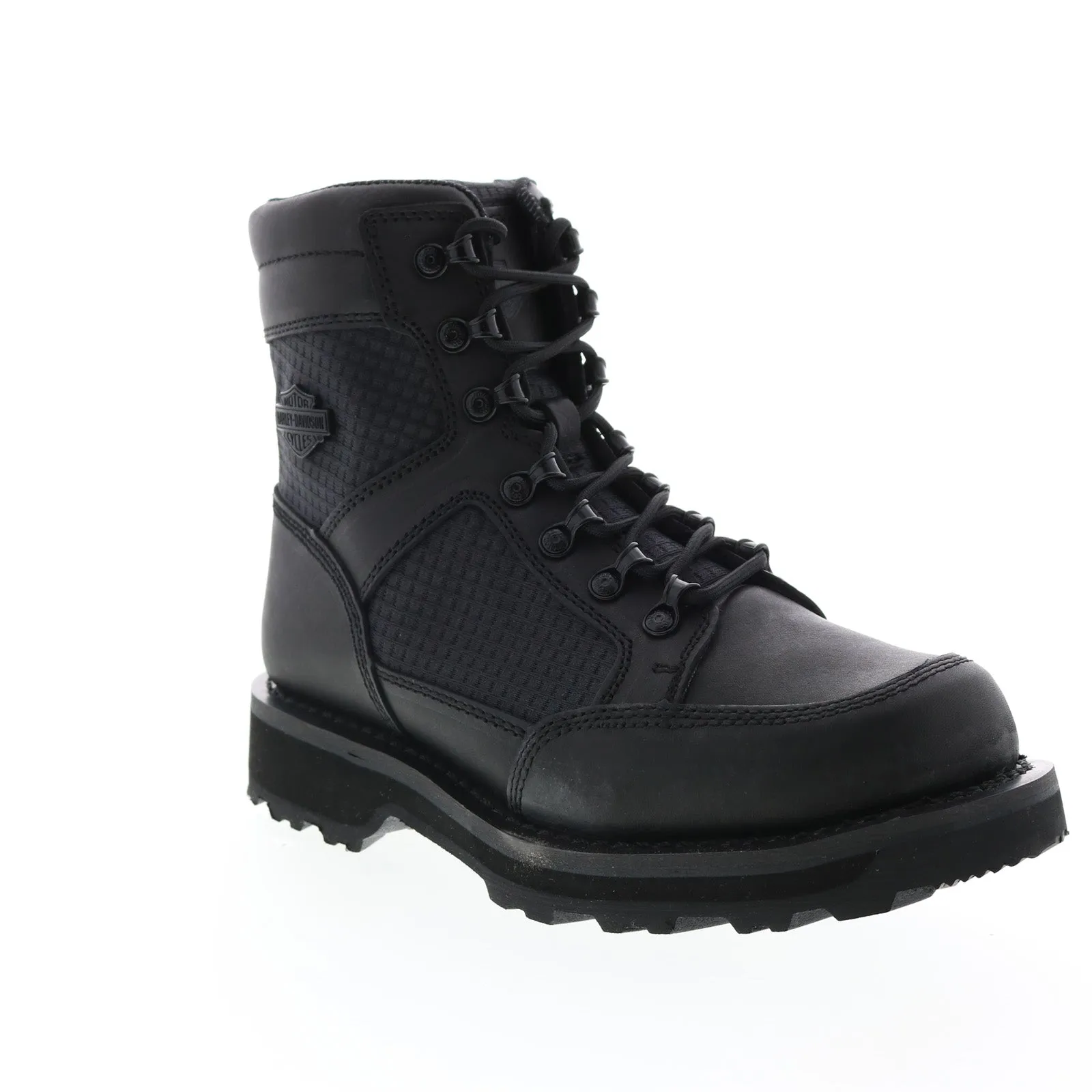 Harley-Davidson Hamlyn 7" Lace D84710 Womens Black Leather Motorcycle Boots Urban Outfit Year Round