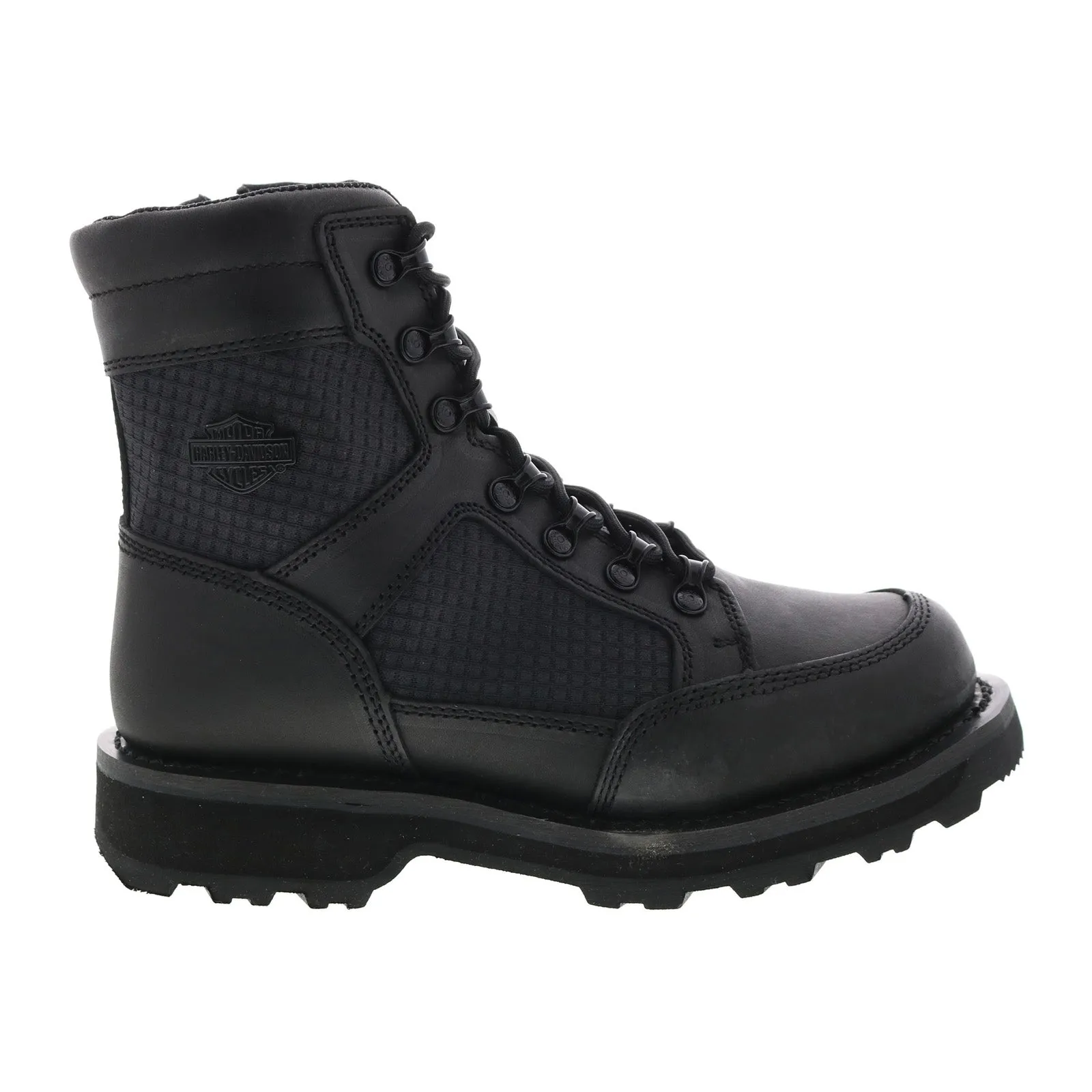 Harley-Davidson Hamlyn 7" Lace D84710 Womens Black Leather Motorcycle Boots Structured Fit High Ankle Support