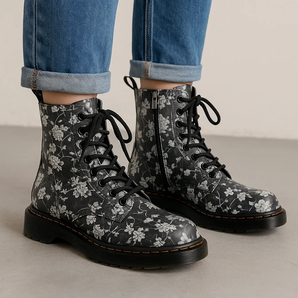 slim fit city shoes LE SANSA DEPTH BLACK FLORAL