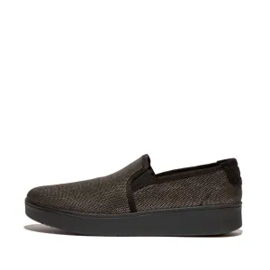ergonomic FitFlop RALLY Glitz Canvas Skate Trainers
