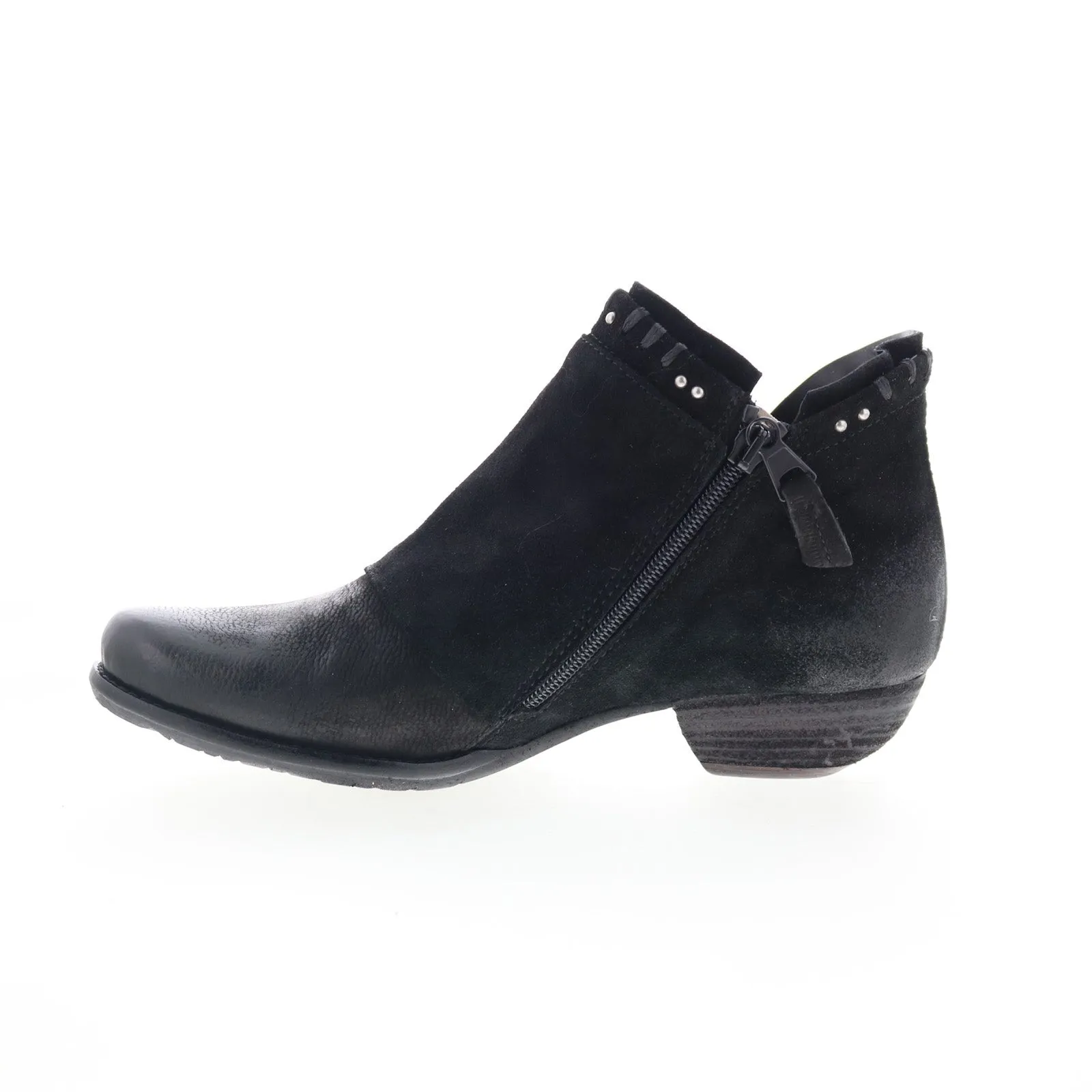 Durable Look MIz Mooz Miles Womens Black Suede Zipper Ankle & Booties Boots