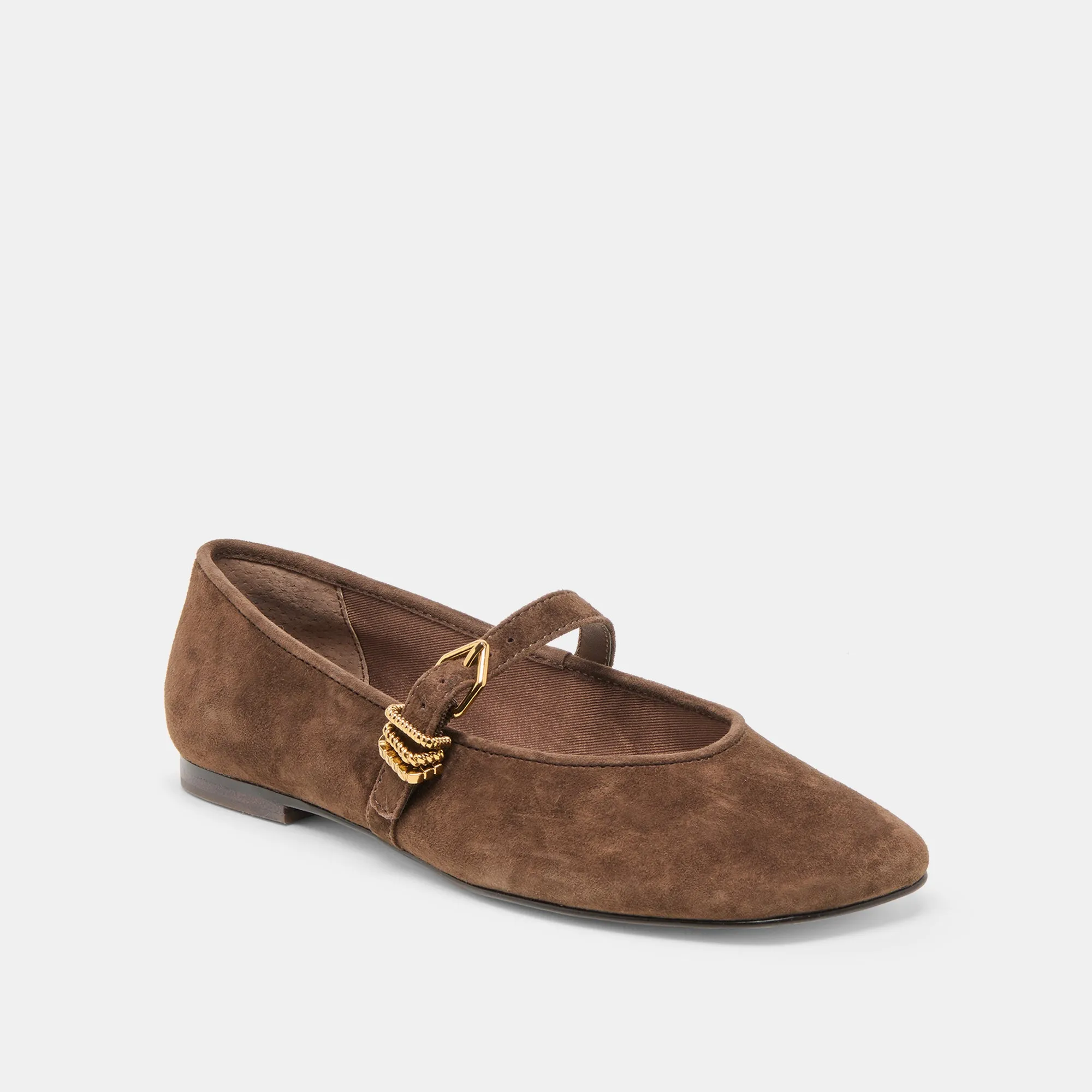 Park Leisure Friend Glow ALIZZA BALLET FLATS DK BROWN SUEDE