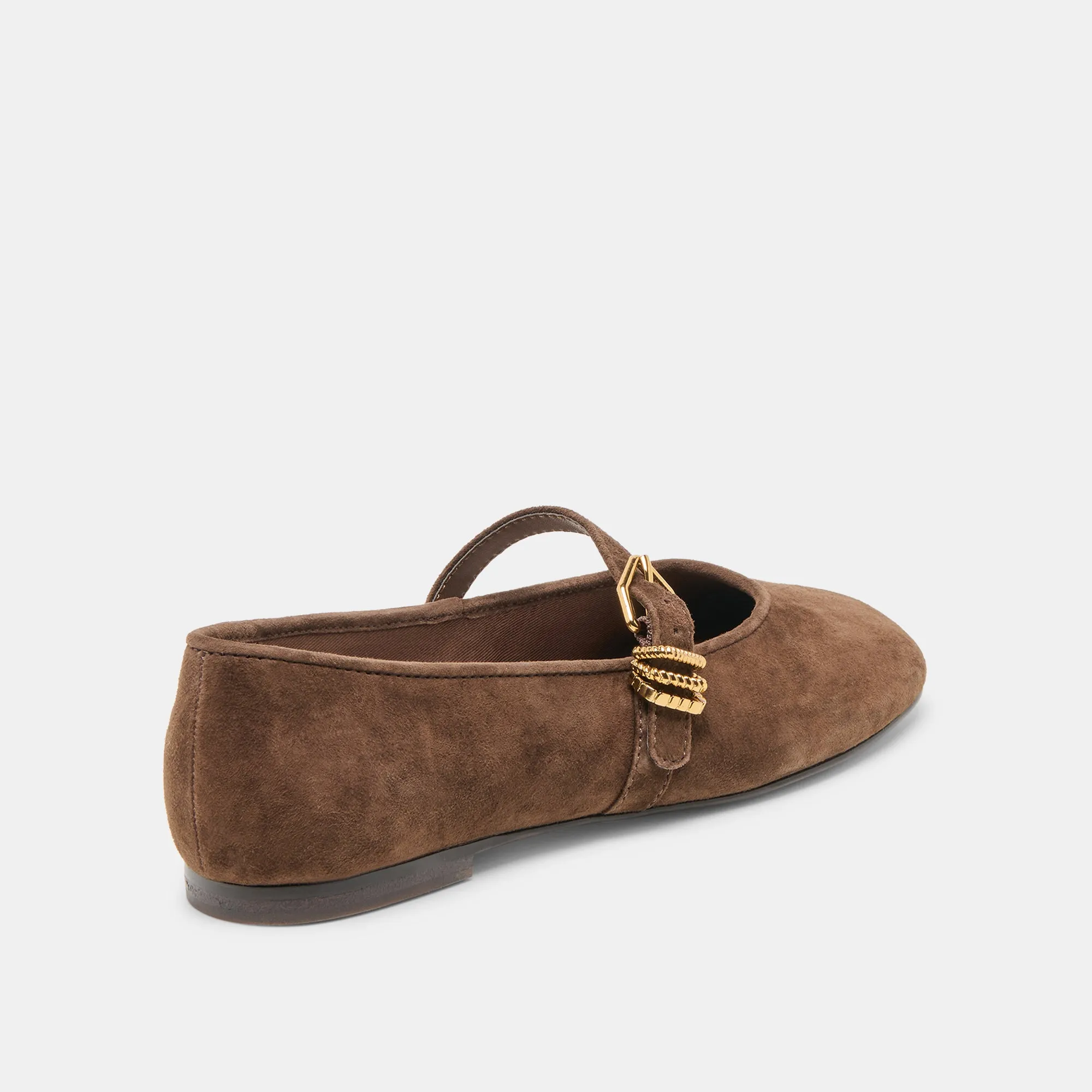 ALIZZA BALLET FLATS DK BROWN SUEDE Resort Day