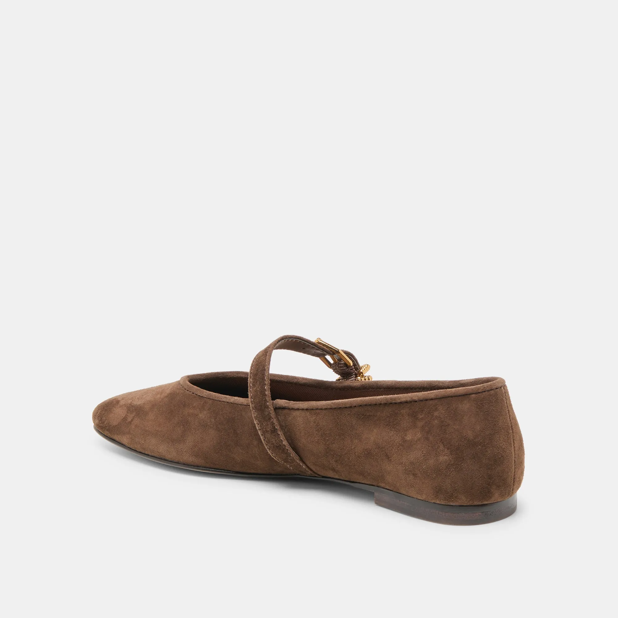 ALIZZA BALLET FLATS DK BROWN SUEDE Sport Mode Practical