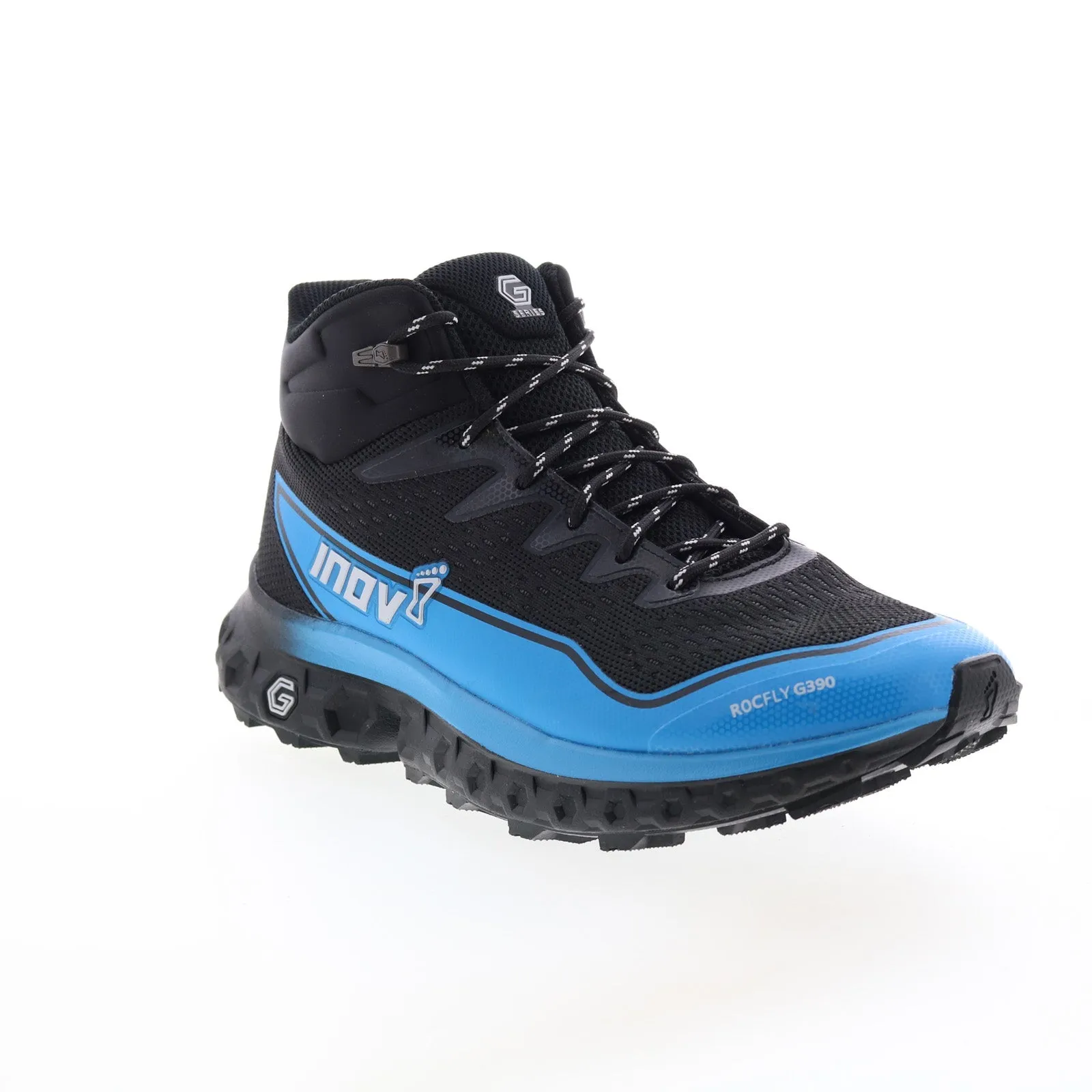 Inov-8 RocFly G 390 000995-BKBL Mens Black Canvas Lace Up Hiking Boots No Laces Perfect Fit