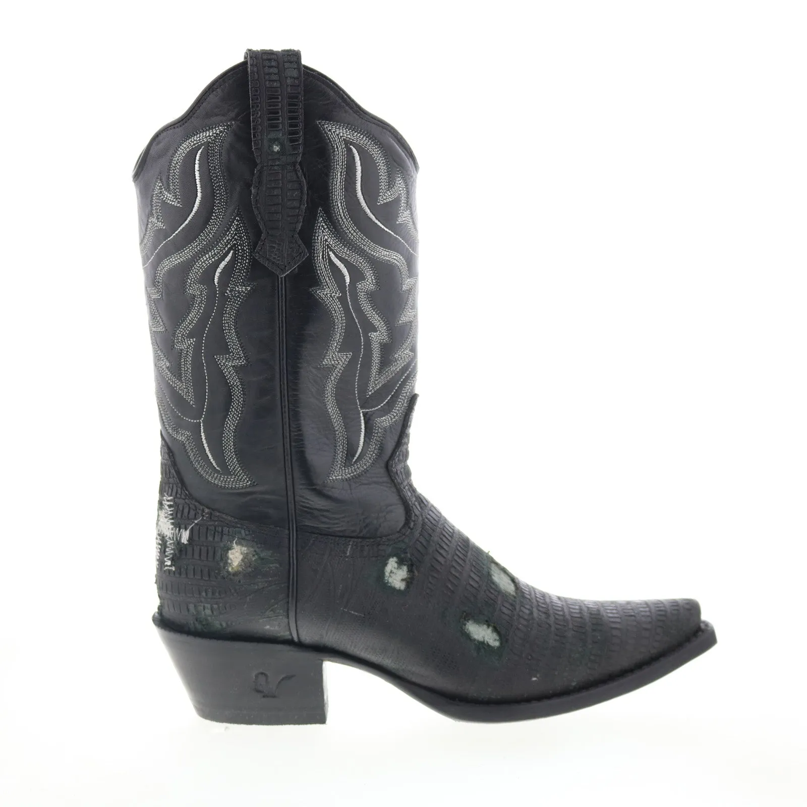 Snow Explorer Outlaw Ladies 11" Lizard PNT 70101 Womens Black Leather Western Boots