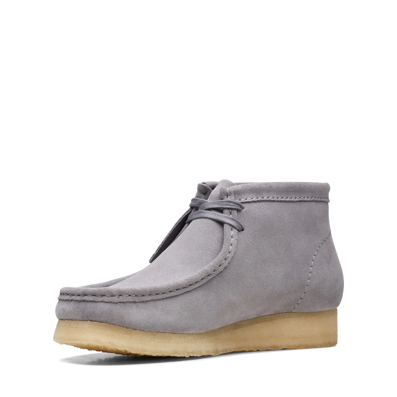 Daily Movement Buckle Closure Clarks Wallabee Boot 26169731 Mens Gray Suede Lace Up Chukkas Boots