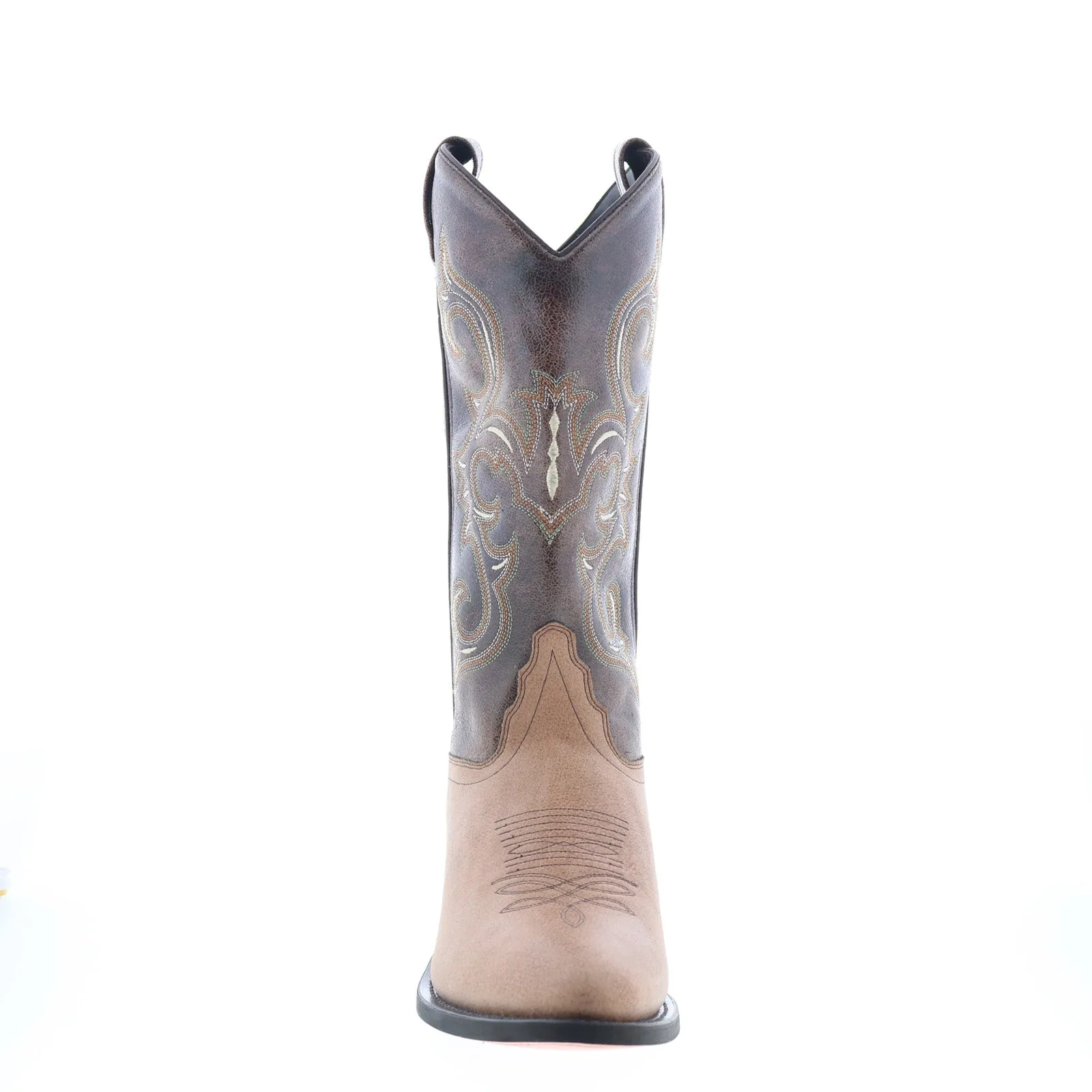 Stylish Look Reliable Support Jama Old West VCM9019 Mens Brown Leather Slip On Cowboy Western Boots
