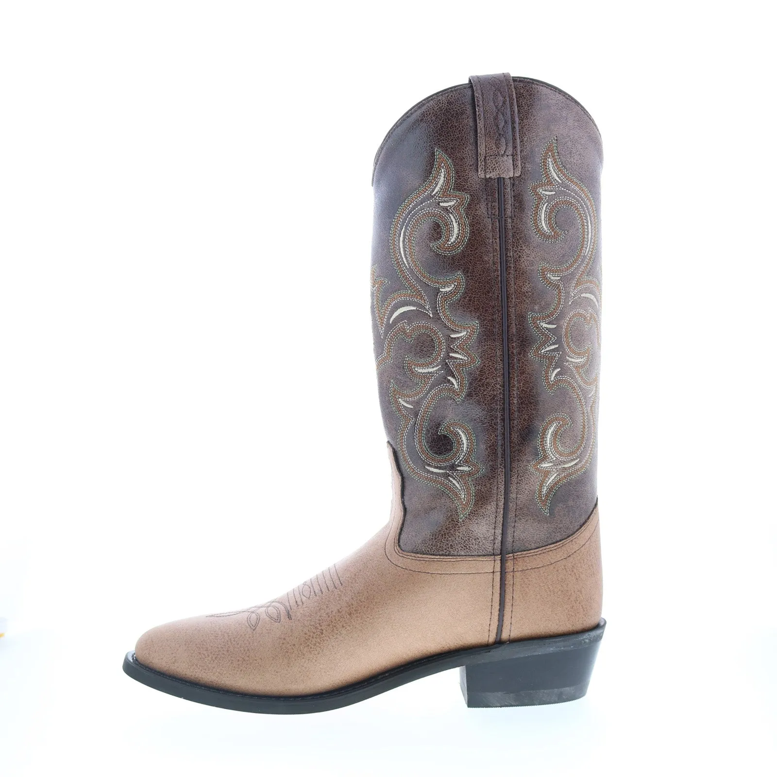 Shock Absorbing Jama Old West VCM9019 Mens Brown Leather Slip On Cowboy Western Boots