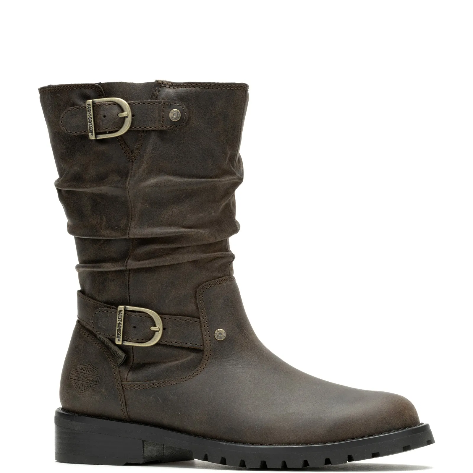 Harley-Davidson Almand 9" D84792 Womens Brown Leather Casual Dress Boots Indoor Use Leather Comfort