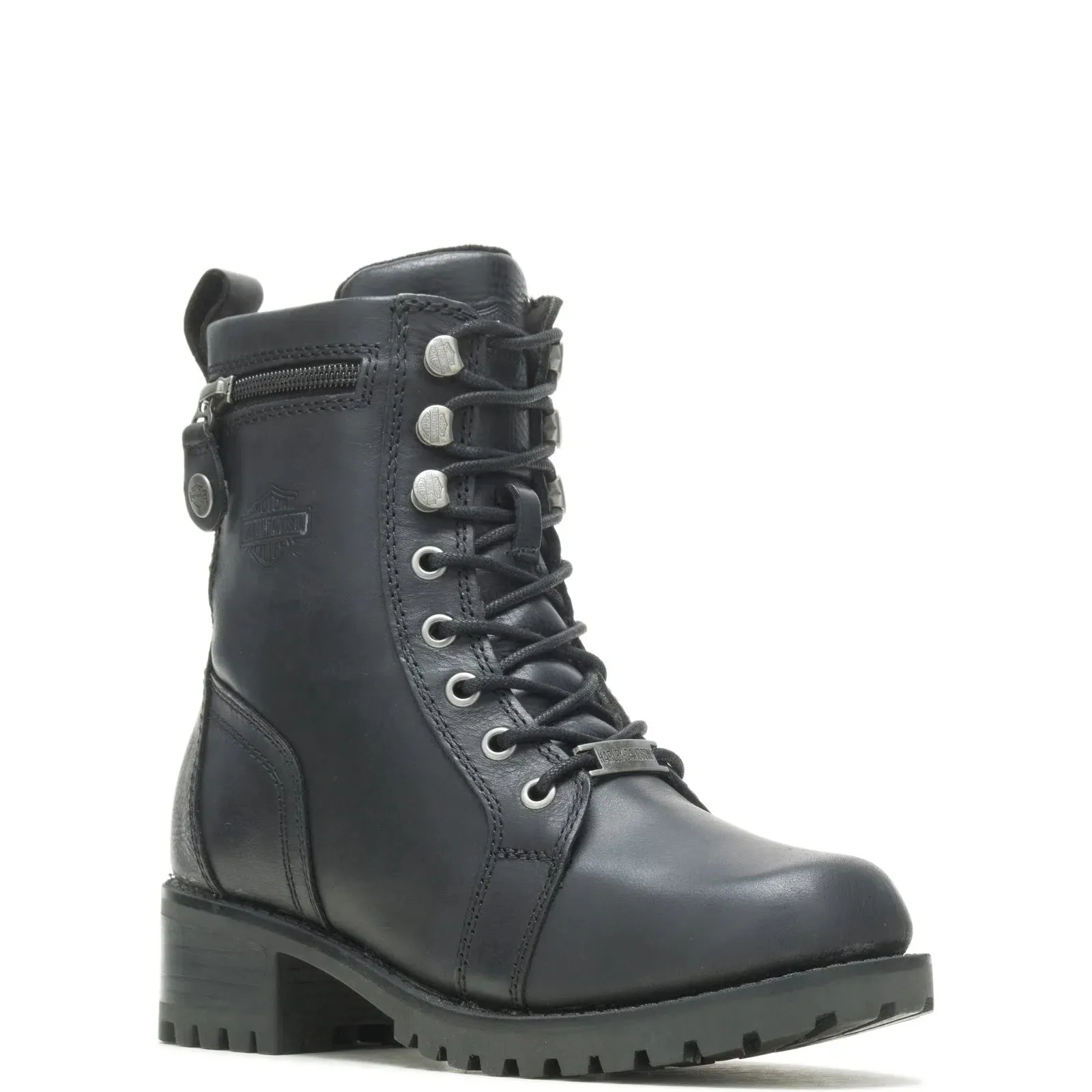 TPU Outsole Adventure Wear Harley-Davidson Keeler 7" D84330 Womens Black Leather Motorcycle Boots