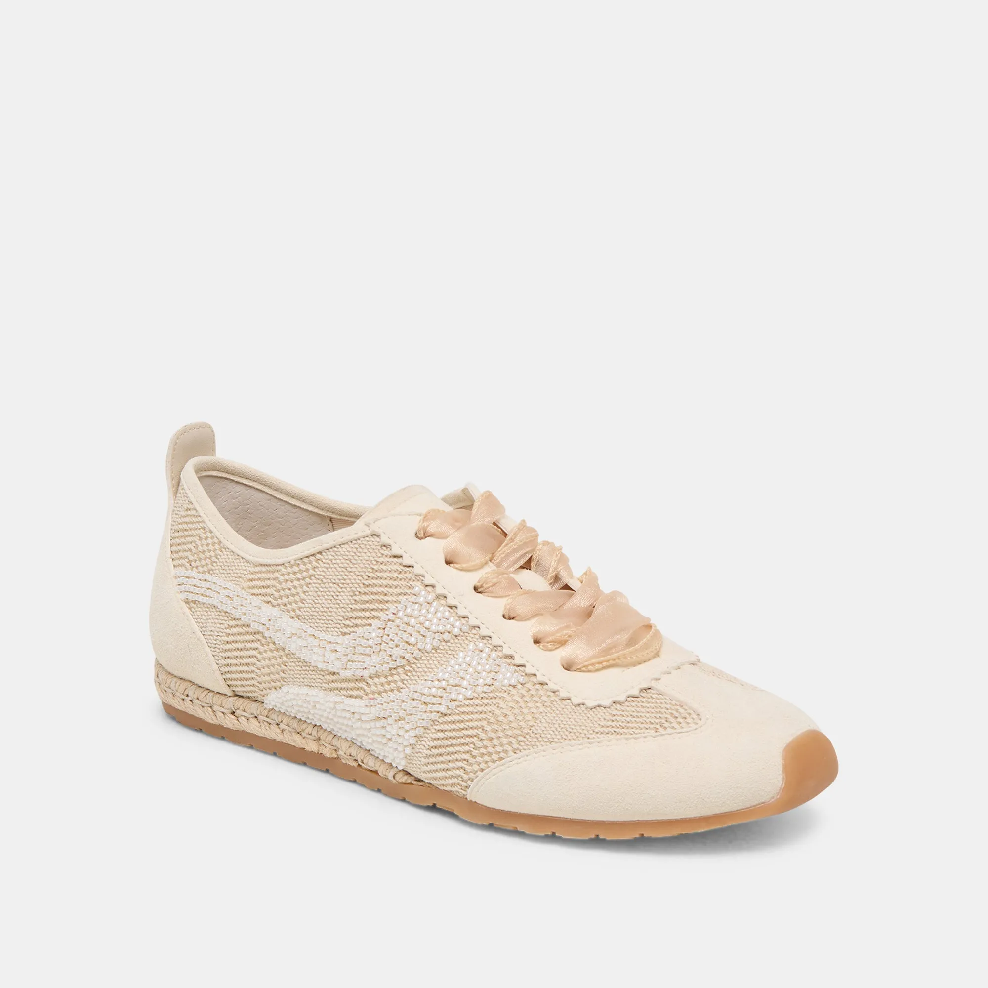 Eco conscious DREAM BEAD SNEAKERS NATURAL MULTI BURLAP