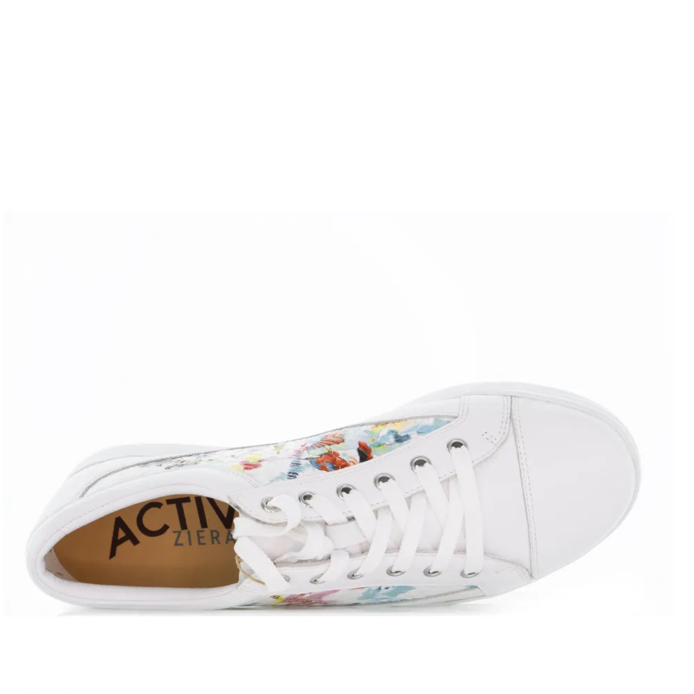ZIERA DANNI WHITE FLORAL EMBOSSED Mid Top Core Flex