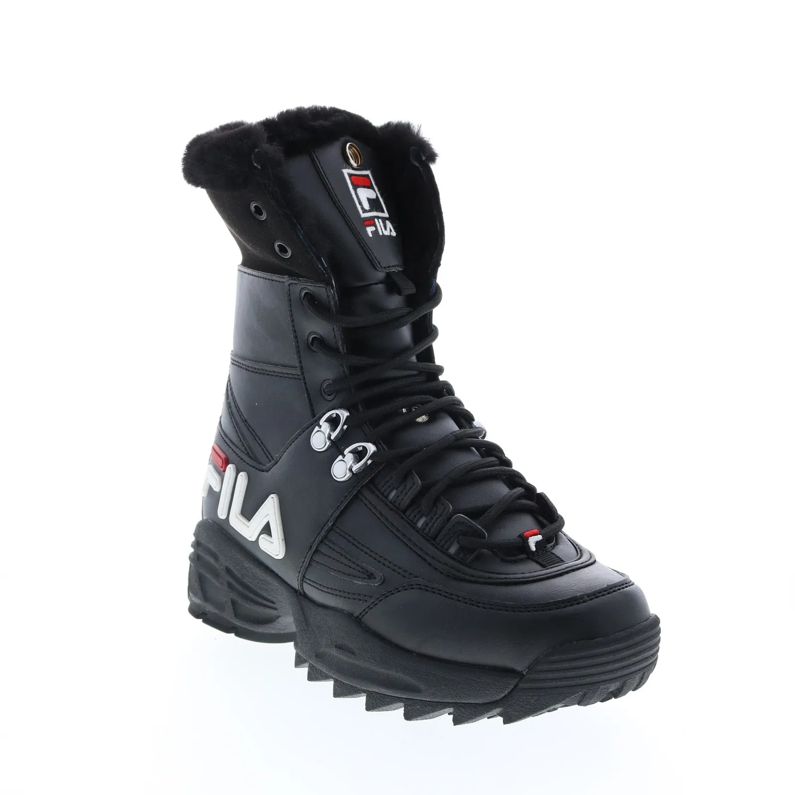 Lightweight Wear Fila Disruptor Boot 5HM00545-014 Womens Black Leather Casual Dress Boots