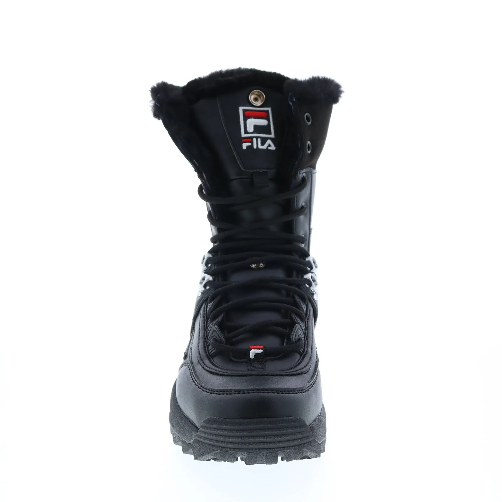 Social Butterfly Earth Tones Fila Disruptor Boot 5HM00545-014 Womens Black Leather Casual Dress Boots