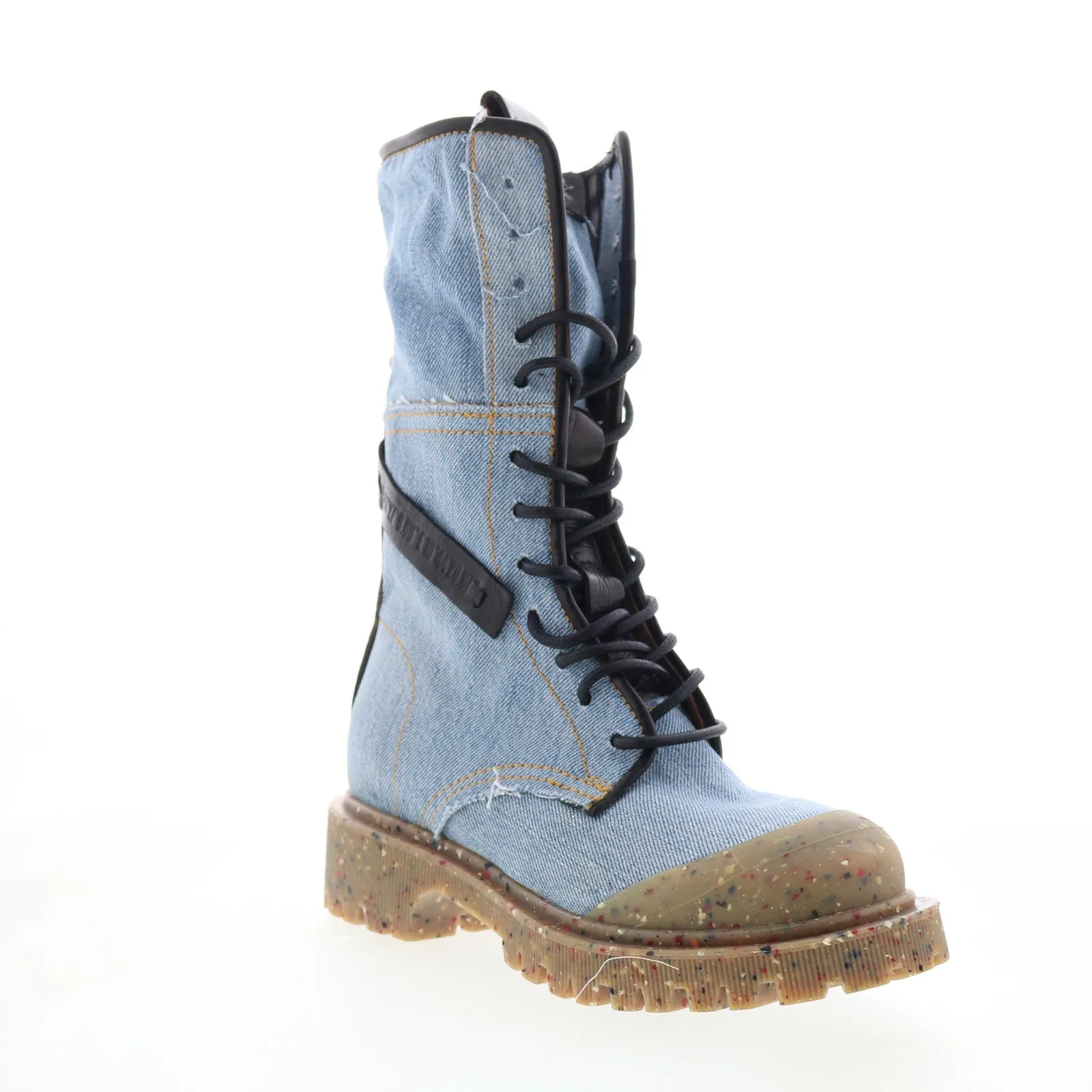 Shock-absorbing Clean Lines A.S. 98 Cambert Womens Blue Canvas Lace Up Casual Dress Boots