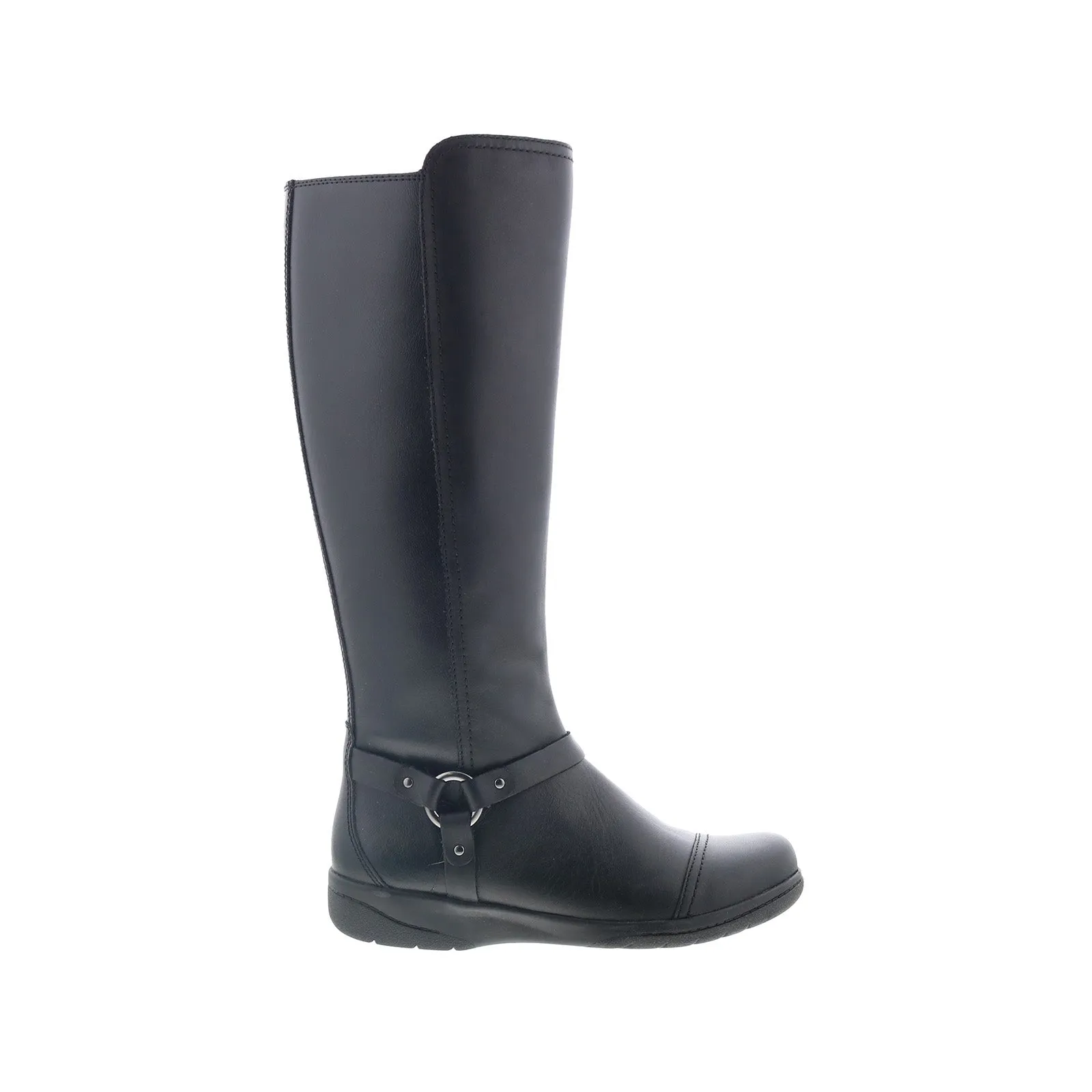Clarks Cheyn Lindie 26144402 Womens Black Leather Zipper Knee High Boots Protective Sole Hard Terrain
