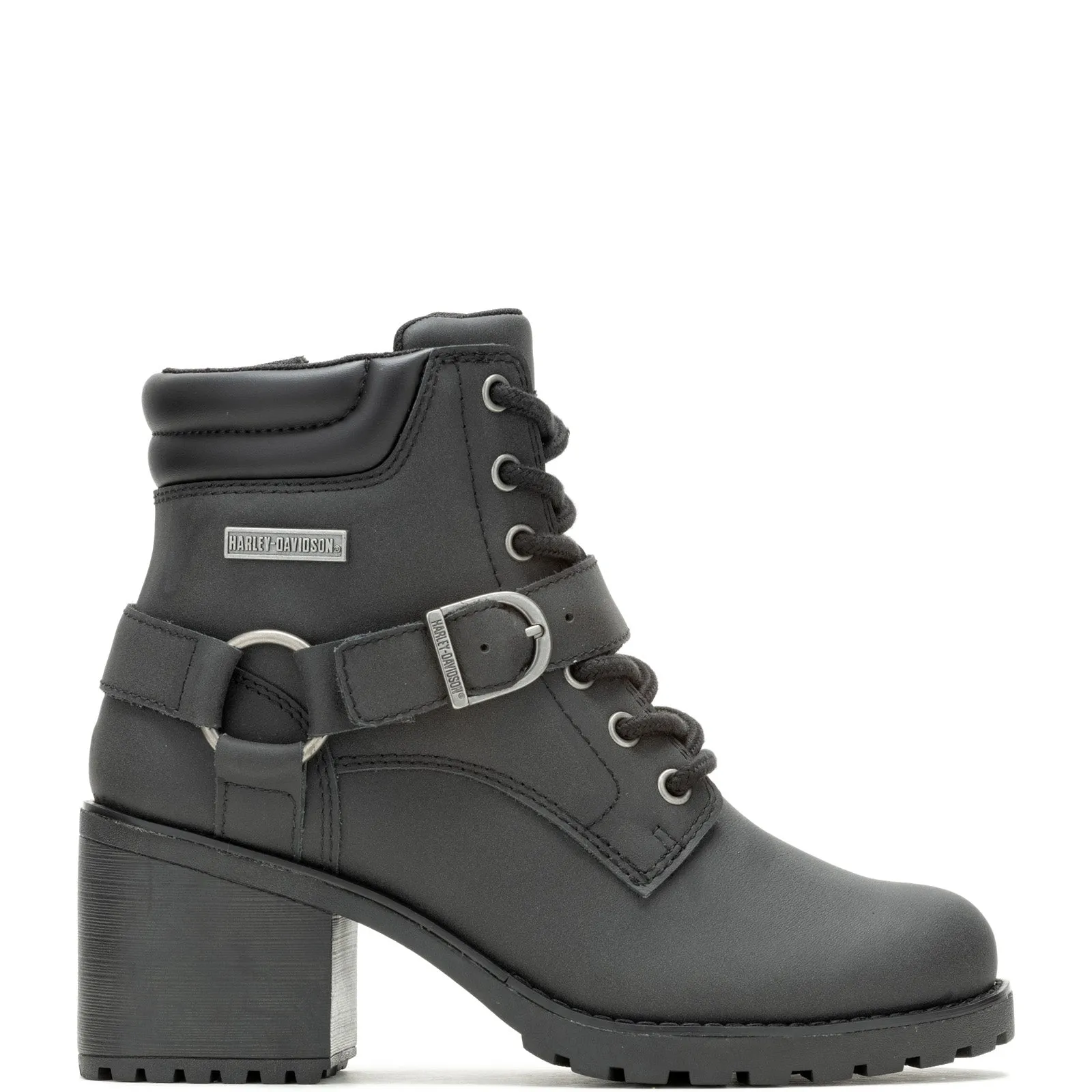 Harley-Davidson Howell 5" Flash D87277 Womens Black Leather Motorcycle Boots Clean Cut
