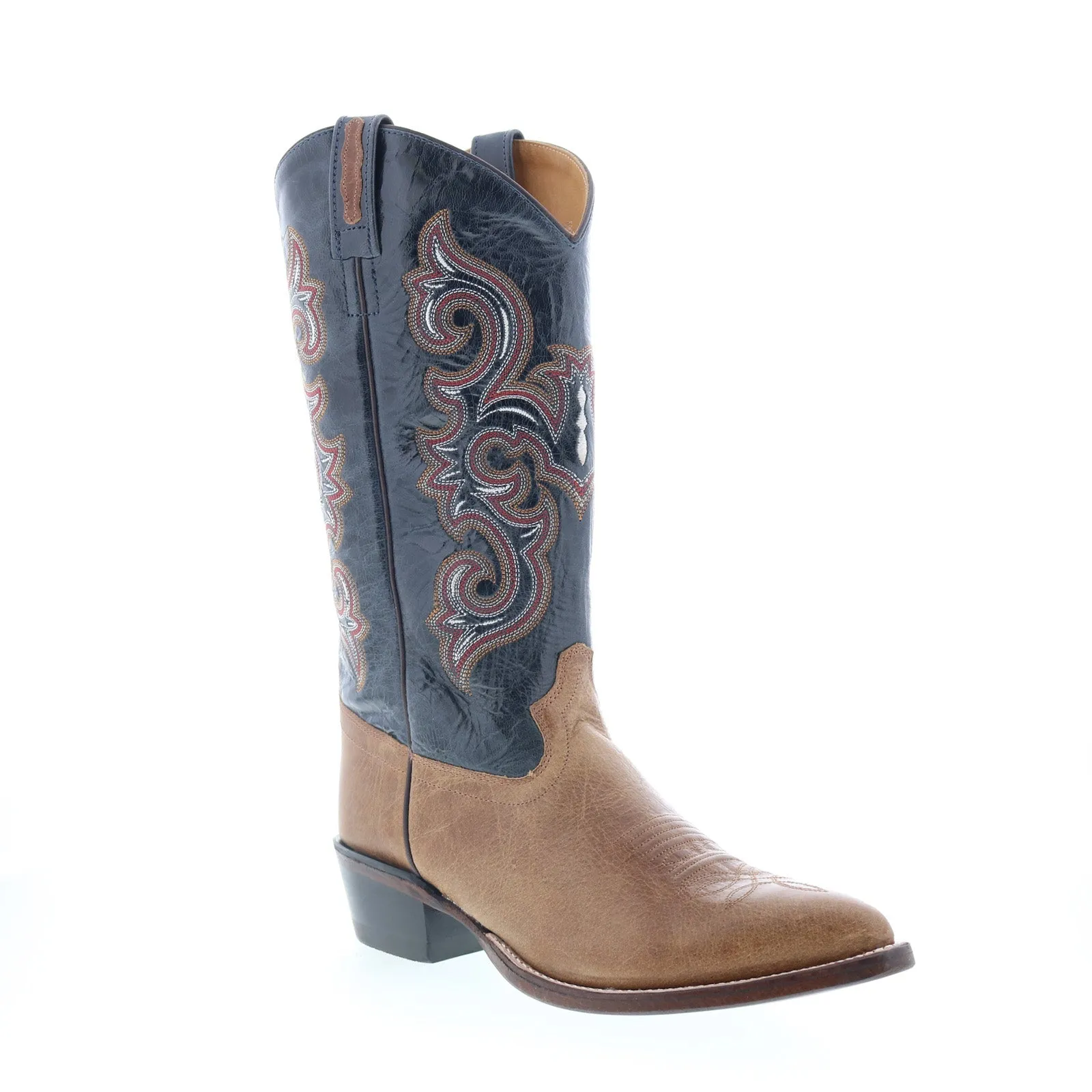 Jama Old West 5508 Mens Brown Leather Slip On Cowboy Western Boots sweat-wicking