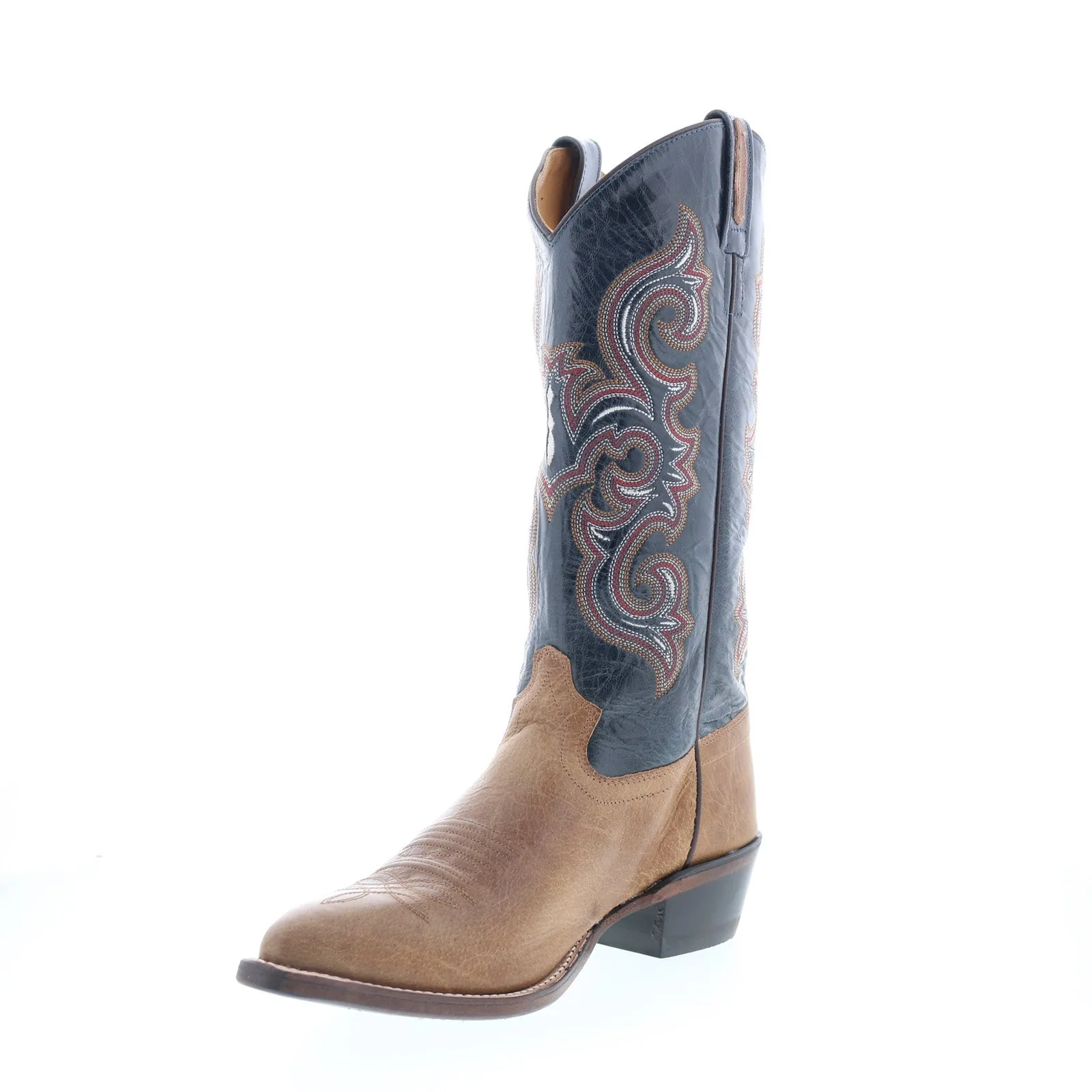 Layered Support Jama Old West 5508 Mens Brown Leather Slip On Cowboy Western Boots