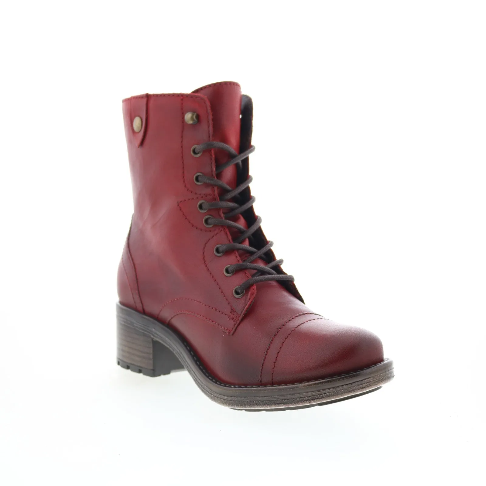 Everyday Protection Comfortable Miz Mooz Calla Womens Red Leather Lace Up Casual Dress Boots
