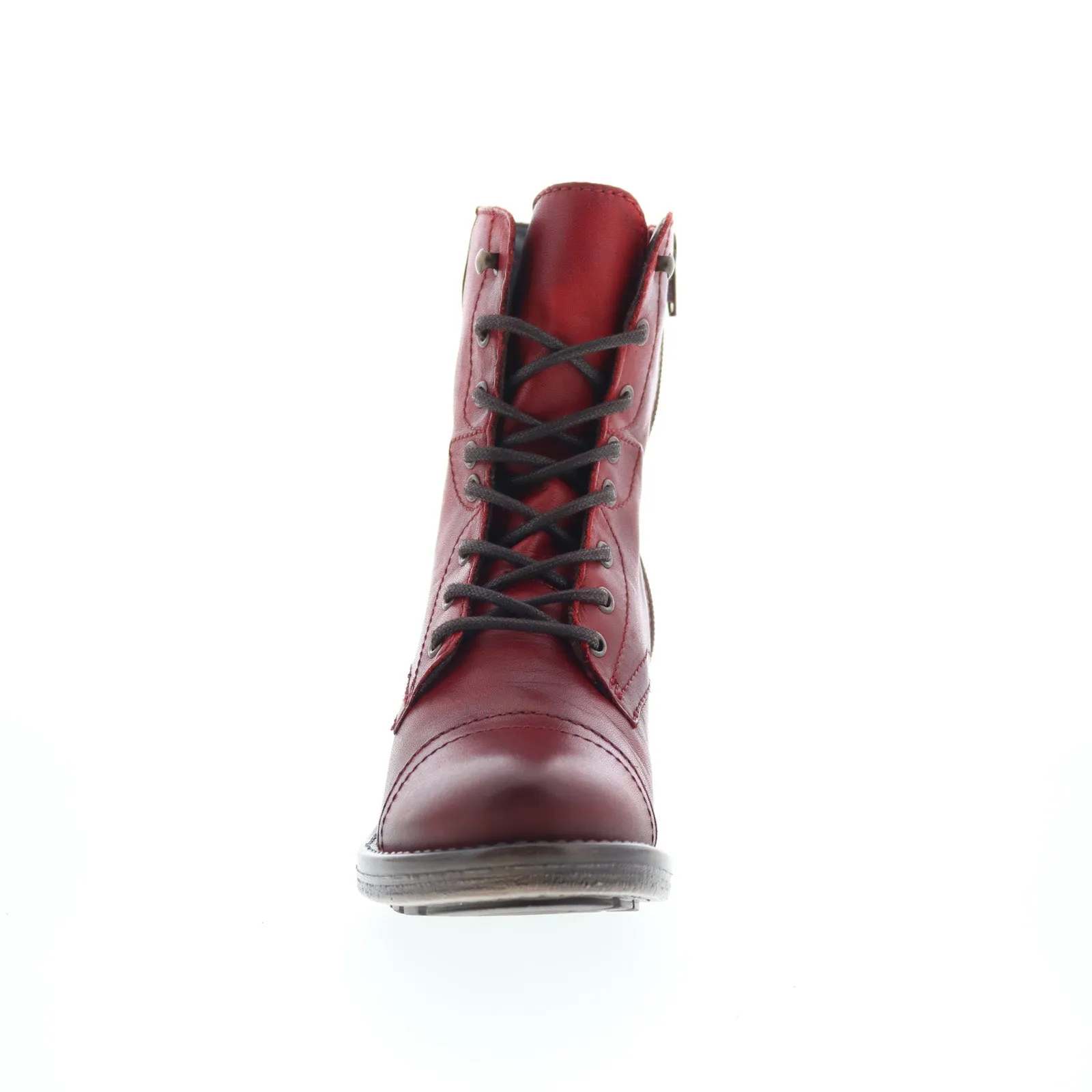 Heavy Use Miz Mooz Calla Womens Red Leather Lace Up Casual Dress Boots