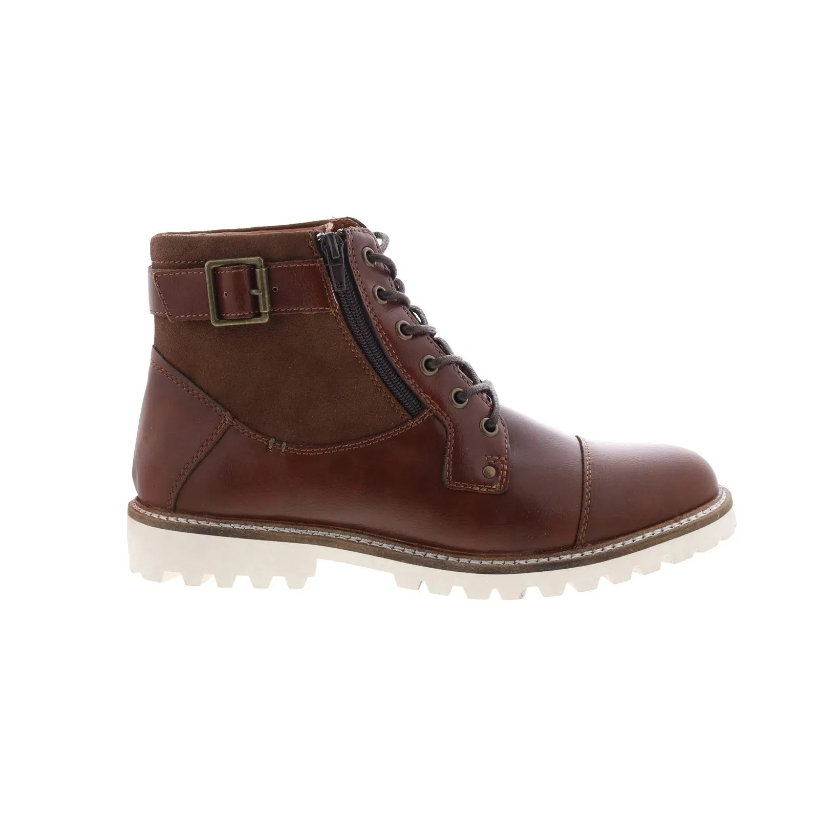 Steve Madden M-Zimmen Mens Brown Leather Lace Up Casual Dress Boots Durable Layer