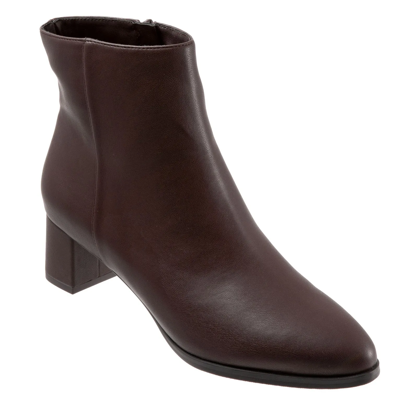 Trotters Kim T1958-200 Womens Brown Narrow Leather Ankle & Booties Boots Classic Line Breathable Design