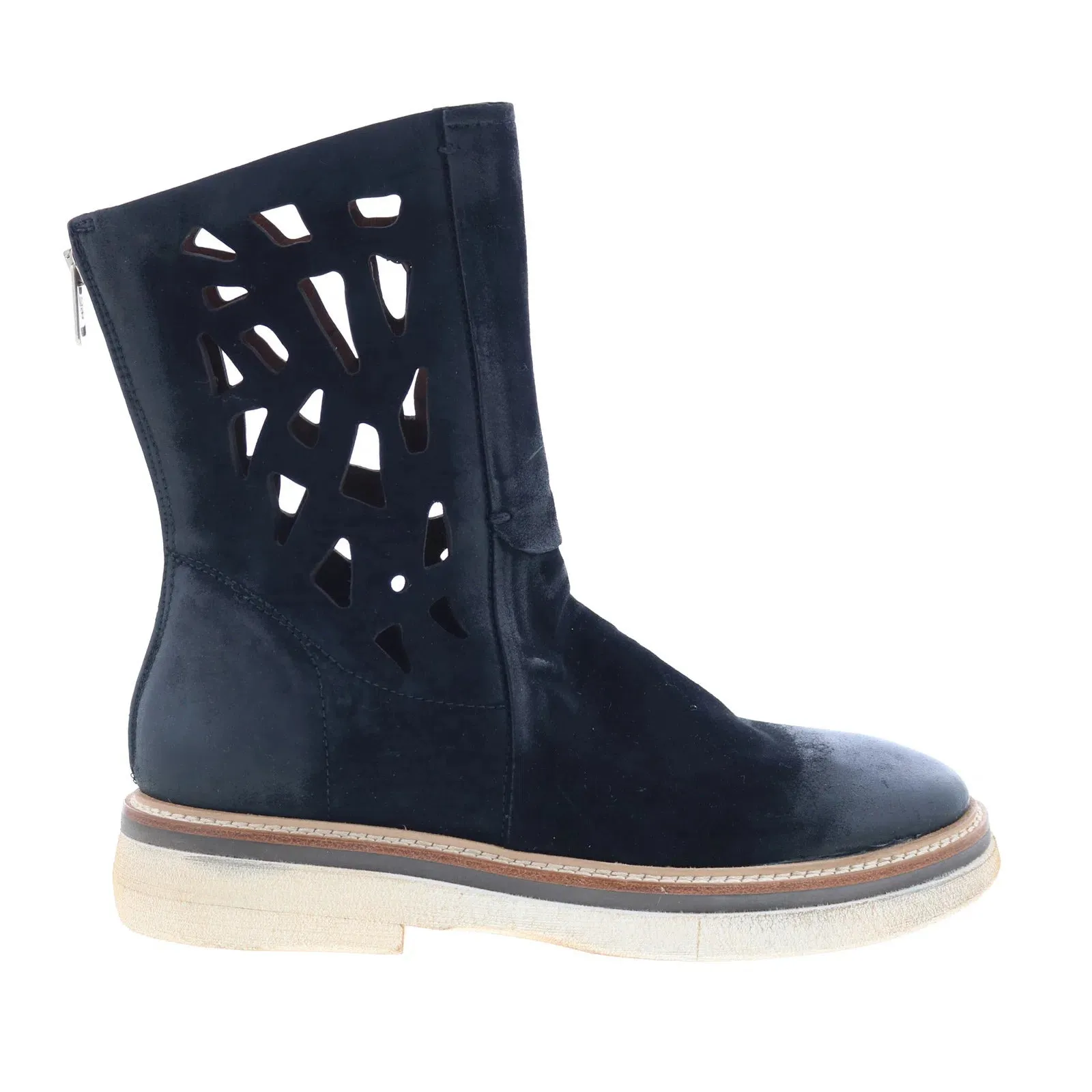 A.S. 98 Idelco Womens Black Leather Zipper Casual Dress Boots Versatile use