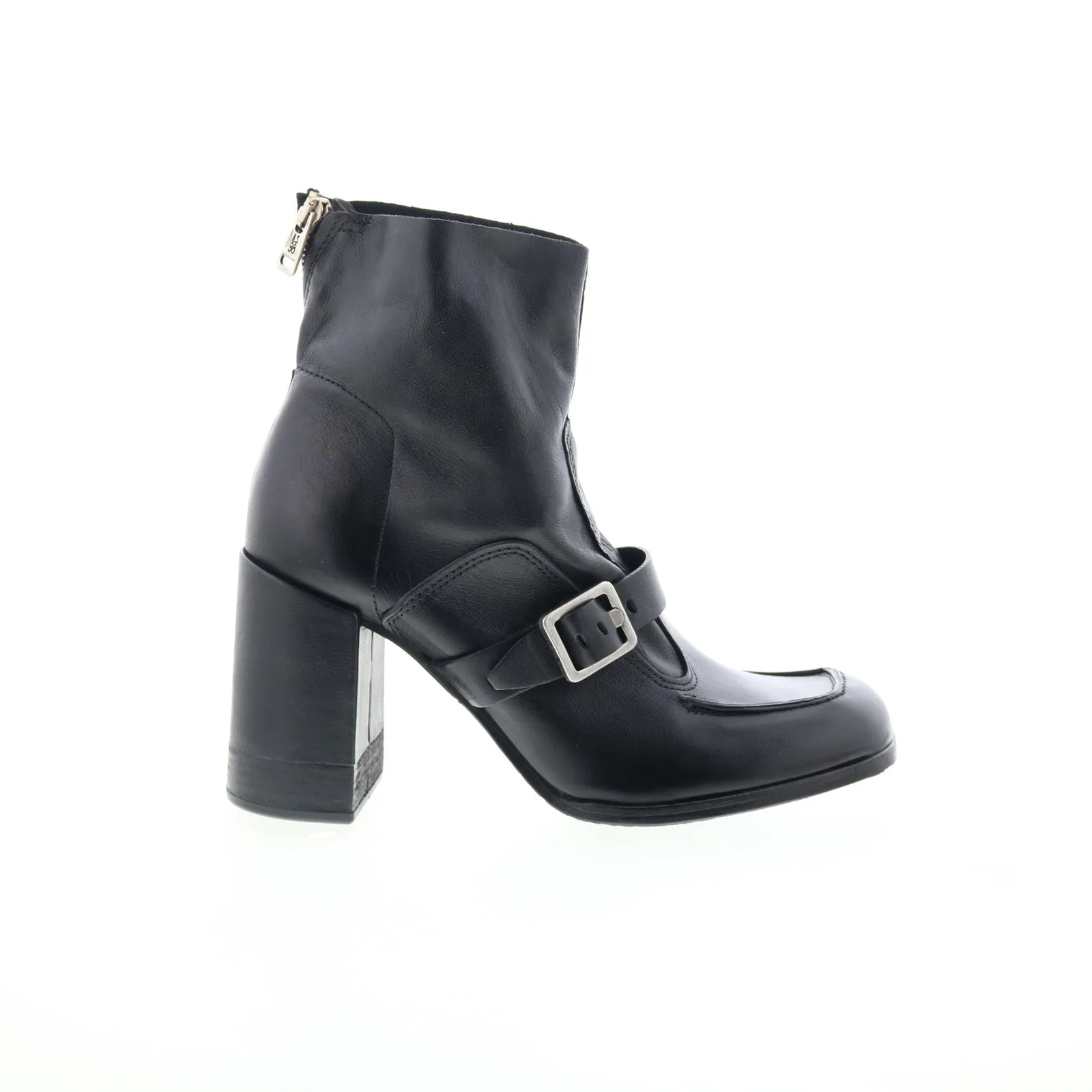 A.S. 98 Eddie Womens Black Leather Zipper Casual Dress Boots Smart Design