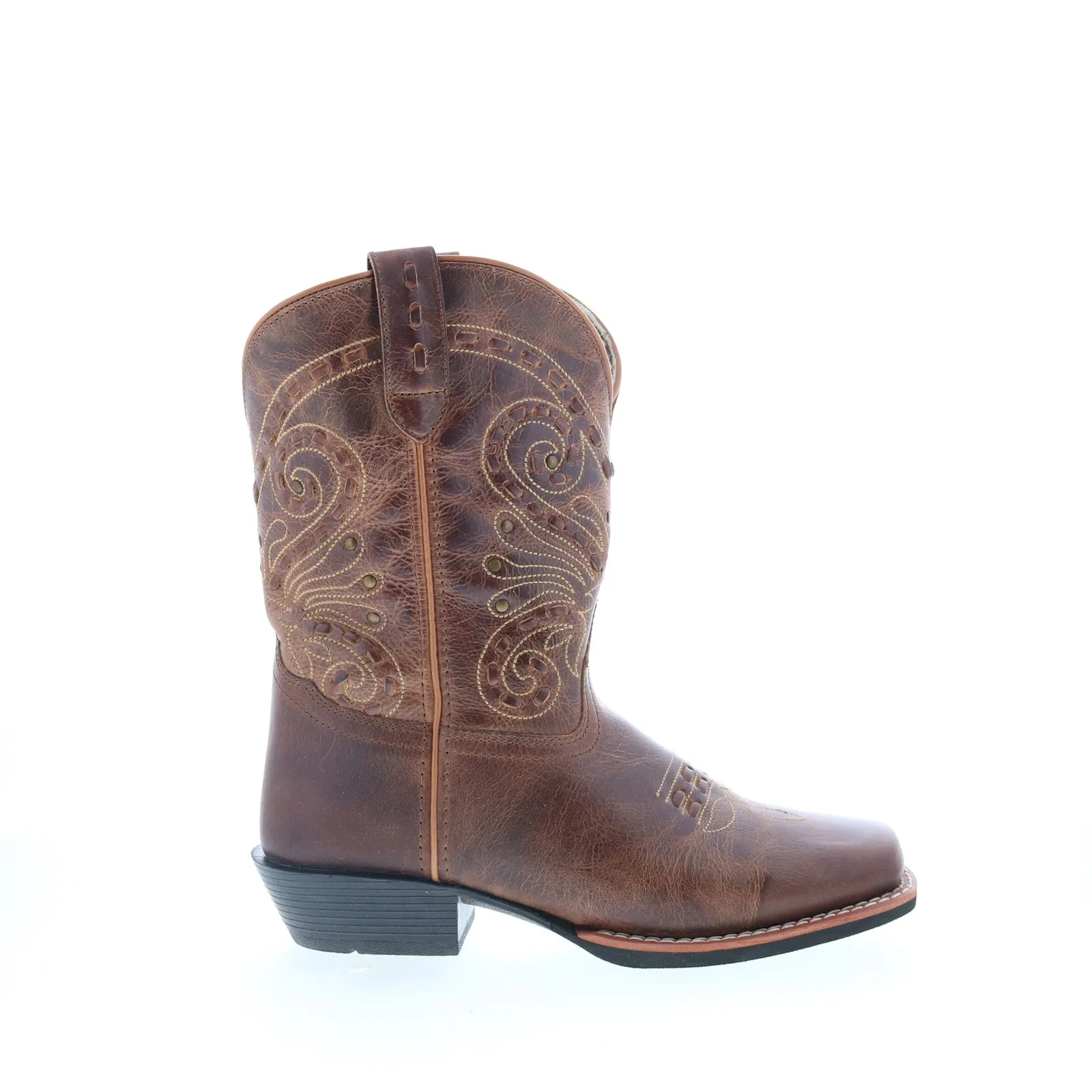 Ankle Support Smoky Mountain Boots  Shelby Leather Square Toe Womens Brown Wide Boots